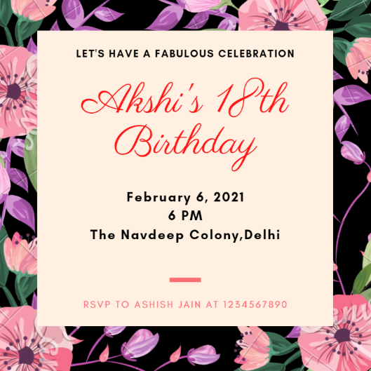 birthday invitation design by Nistha Jain birthday invitation design in Invitation Card Design Inspiration by Nistha Jain