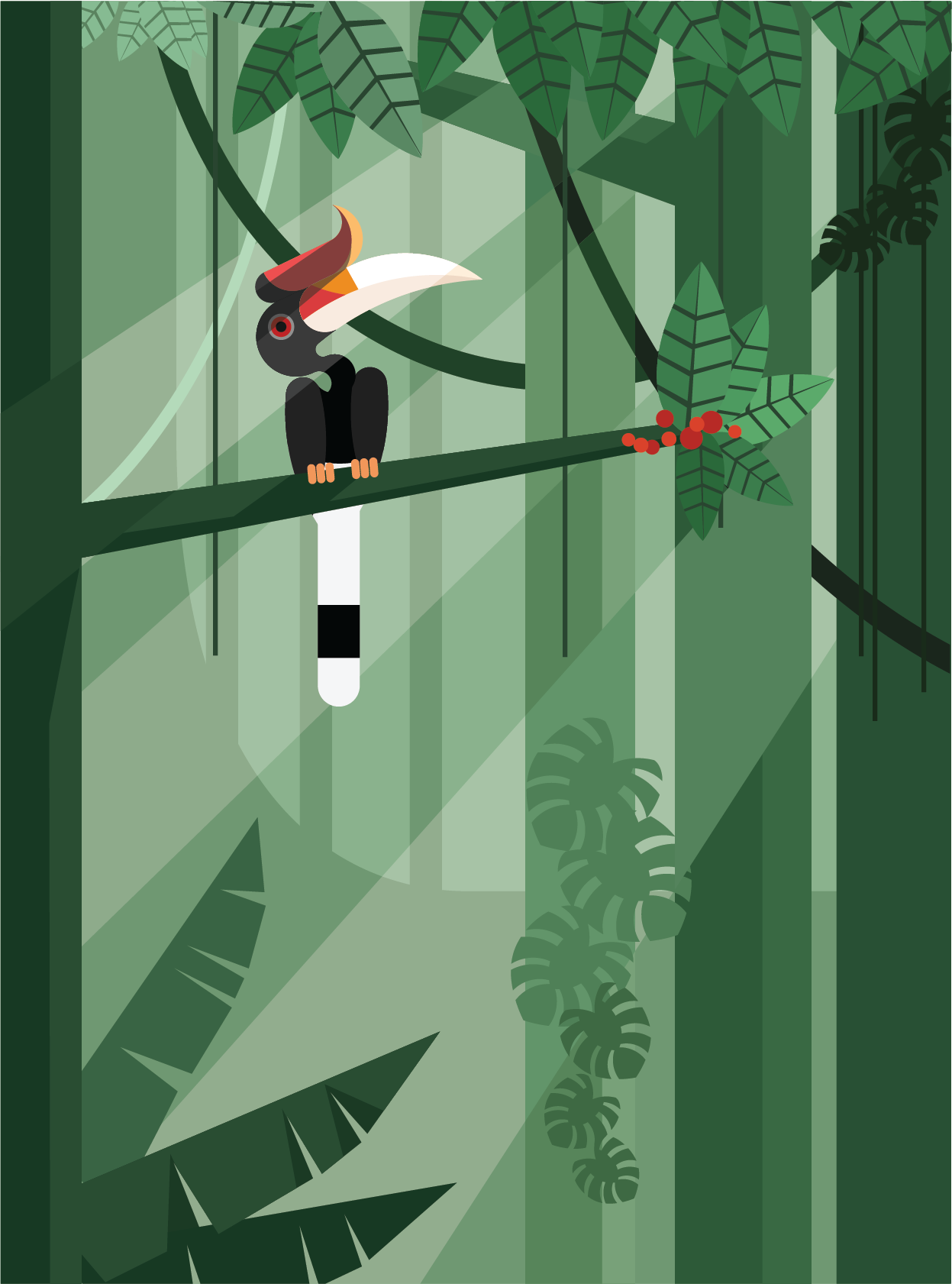 Geometric Rainforest by Sikebogiraz Geometric Rainforest in Illustration and Graphics Inspiration by Sikebogiraz