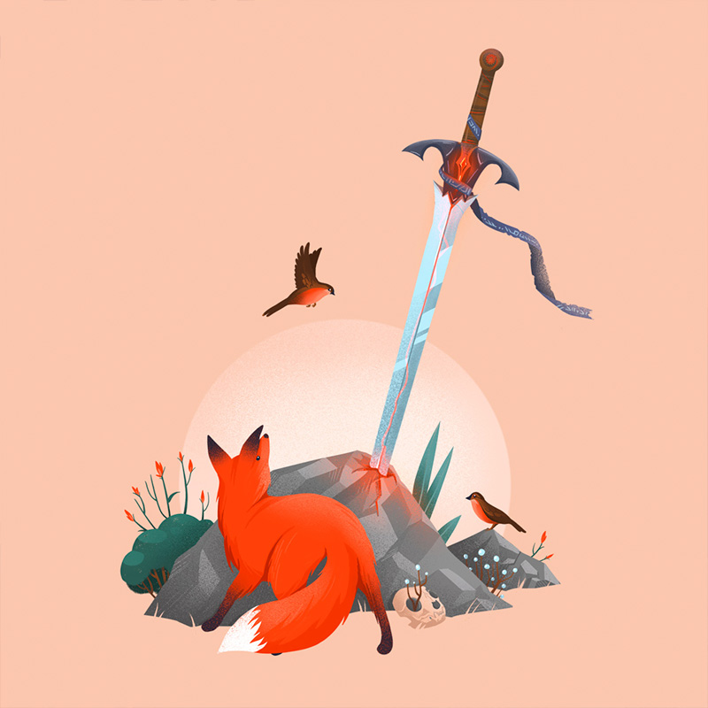 Excalibur in Illustration and Graphics Inspiration by Anna Kuptsova