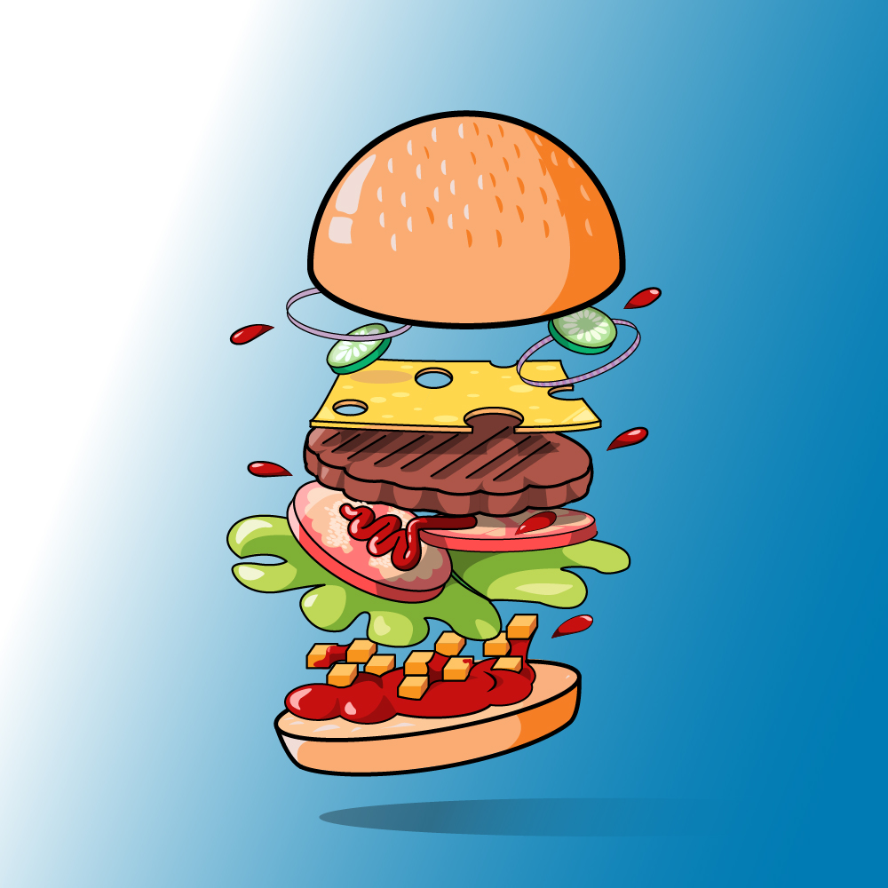 burger vector art by Mohamed burger vector art in Illustration and Graphics Inspiration by Mohamed