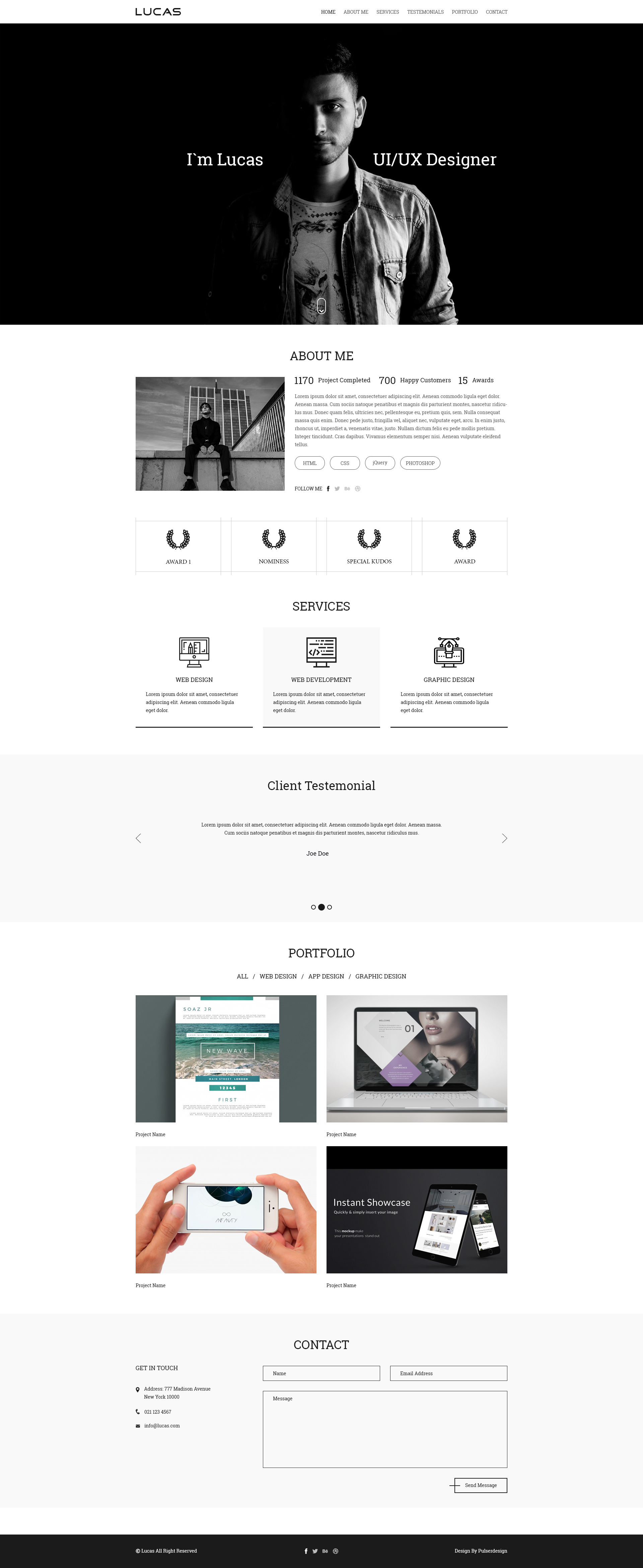 Lucas Portfolio in Website Design Inspiration by Mario Matkovski