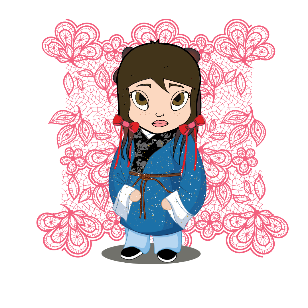 Cute Chic Chinese Doll in Digital Art Inspiration by Gaele
