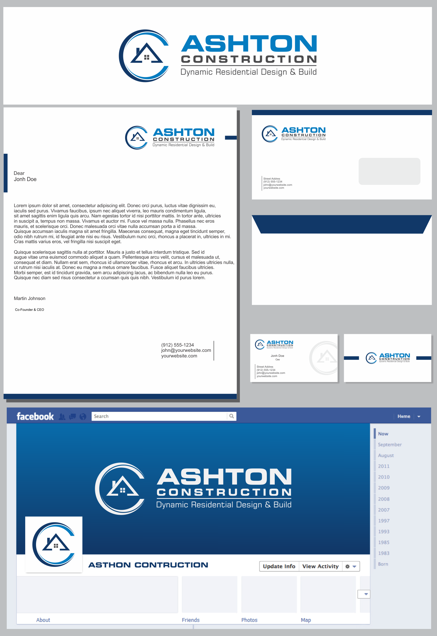 Asthon Construction in Logo & Brand Identity Inspiration by Jonny Kendo
