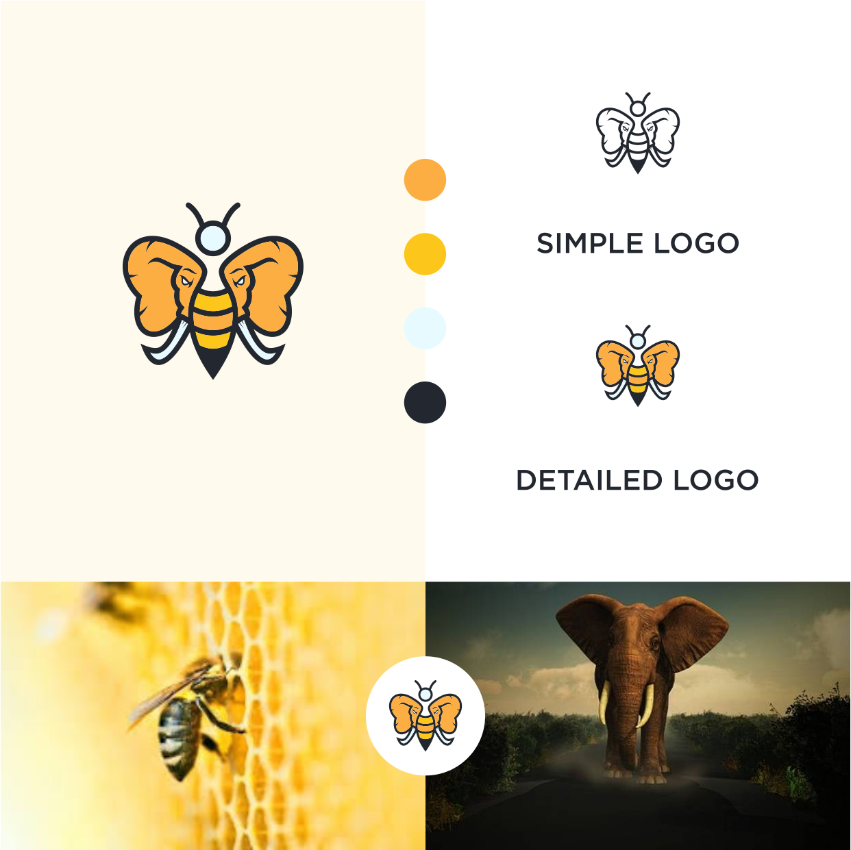 elephant bee in Logo Design Inspiration by Kazee