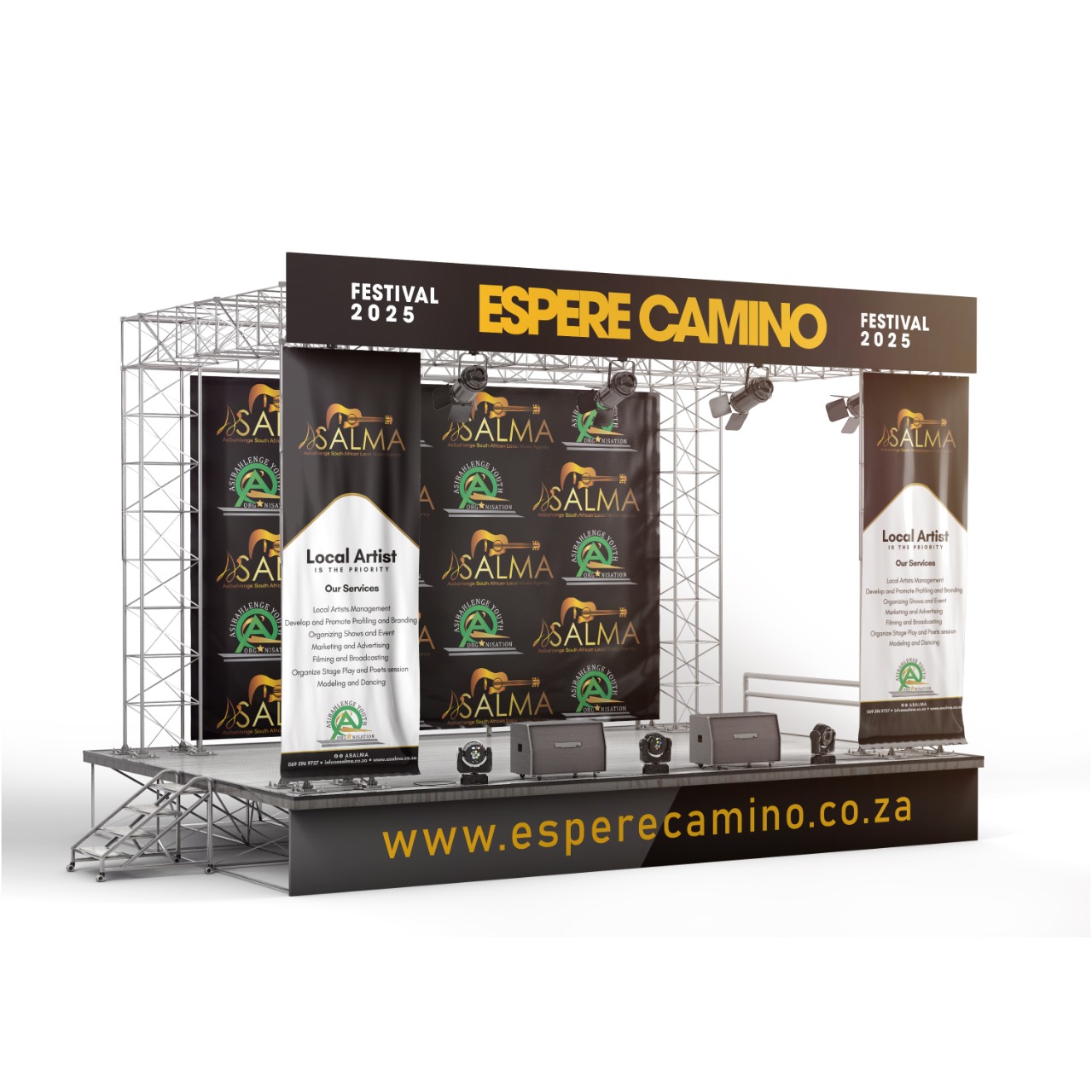 Stage Advertising Board Banners Mockup by Warten Weg Stage Advertising Board Banners Mockup in Banner ad Design Inspiration by Warten Weg