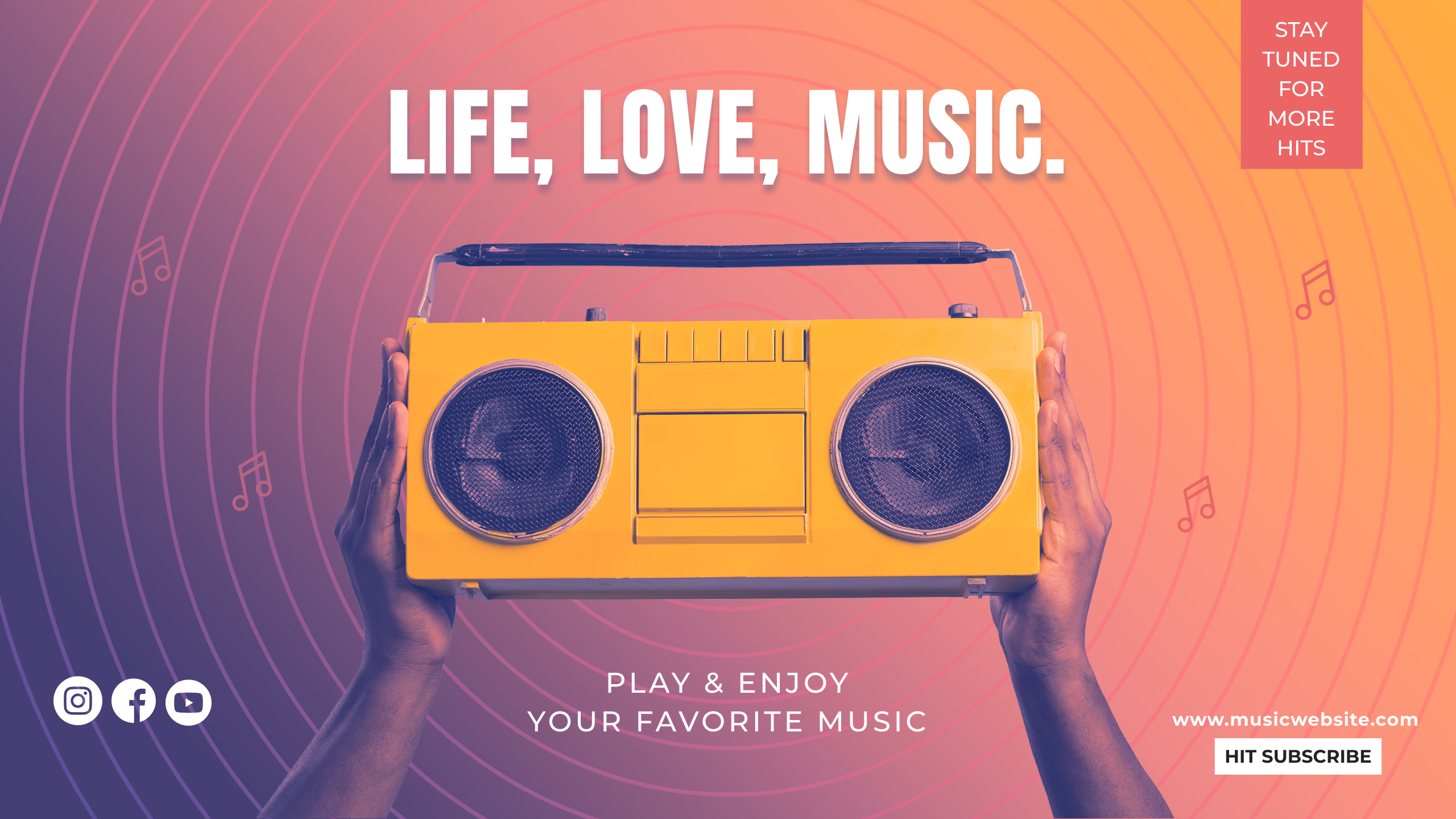 Music Channel in YouTube Channel Art Inspiration by Madhuri Vaidya