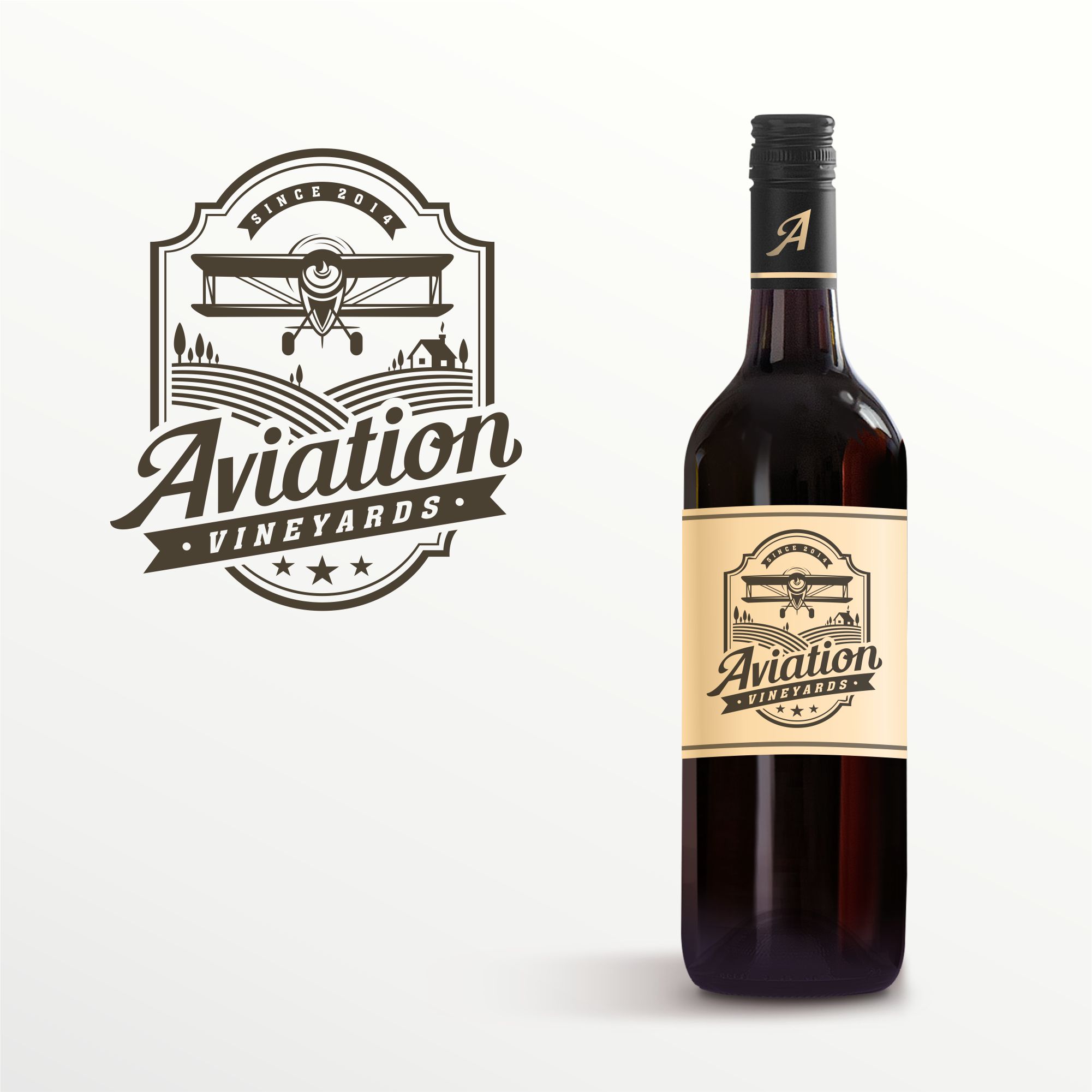 Wine Logo with Aviation theme by Demonic Wine Logo with Aviation theme in Logo Design Inspiration by Demonic