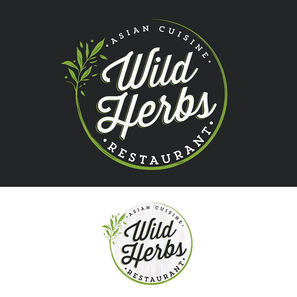 Wild Herbs Restaurant Logo & Brand Identity Inspiration 86523 by
