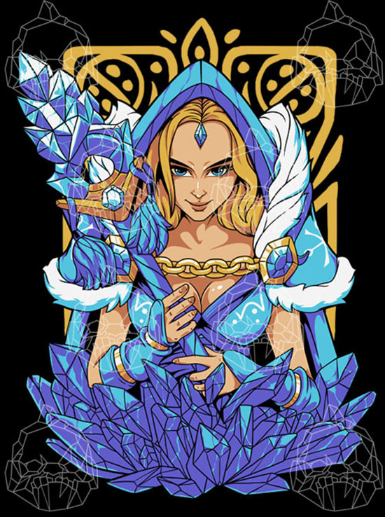 Crystal Maiden in T-Shirt Design Inspiration by Skewness
