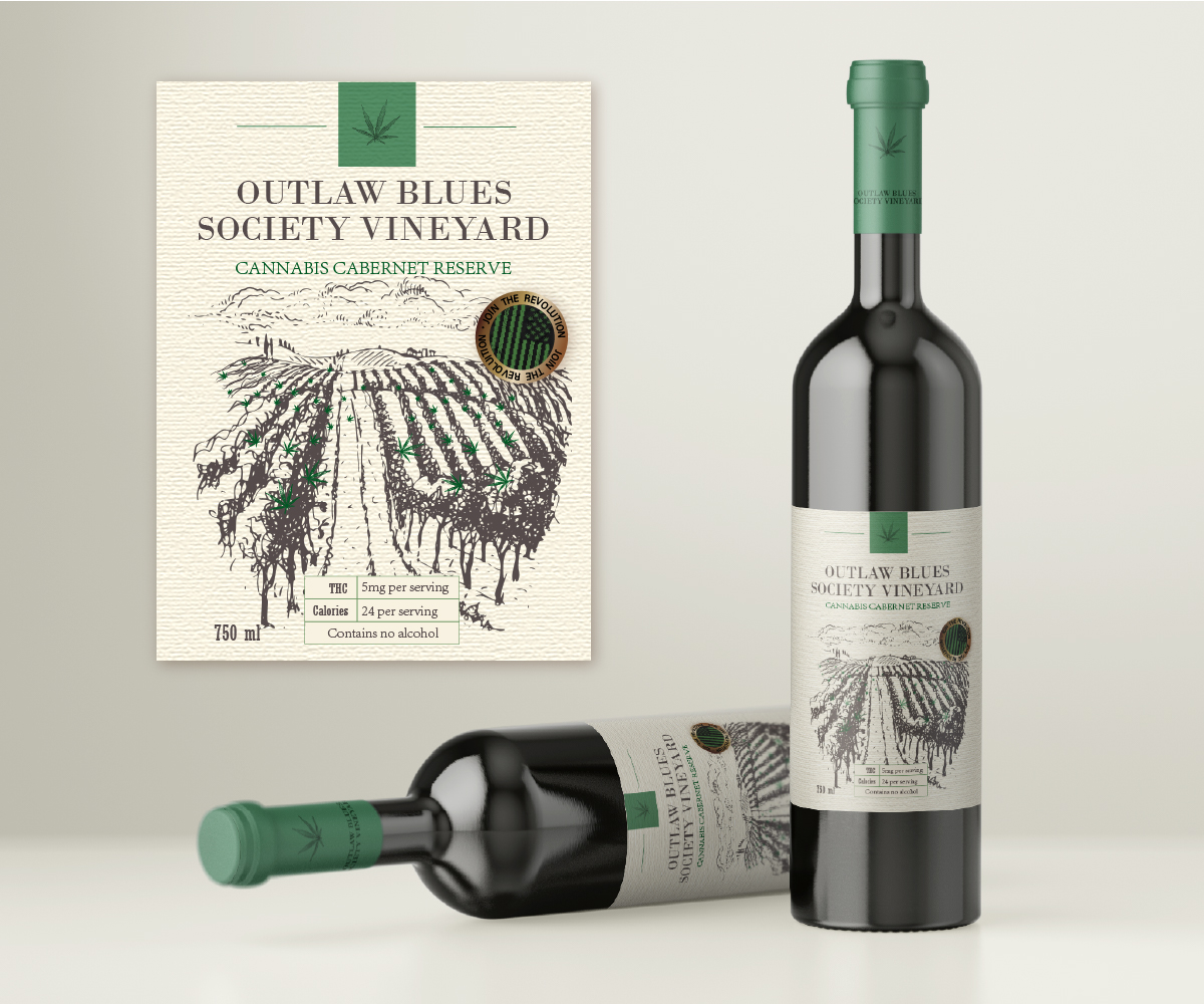 Cannabis Wine Label by Ileana Lais Blanco Cannabis Wine Label in Label Design Inspiration by Ileana Lais Blanco