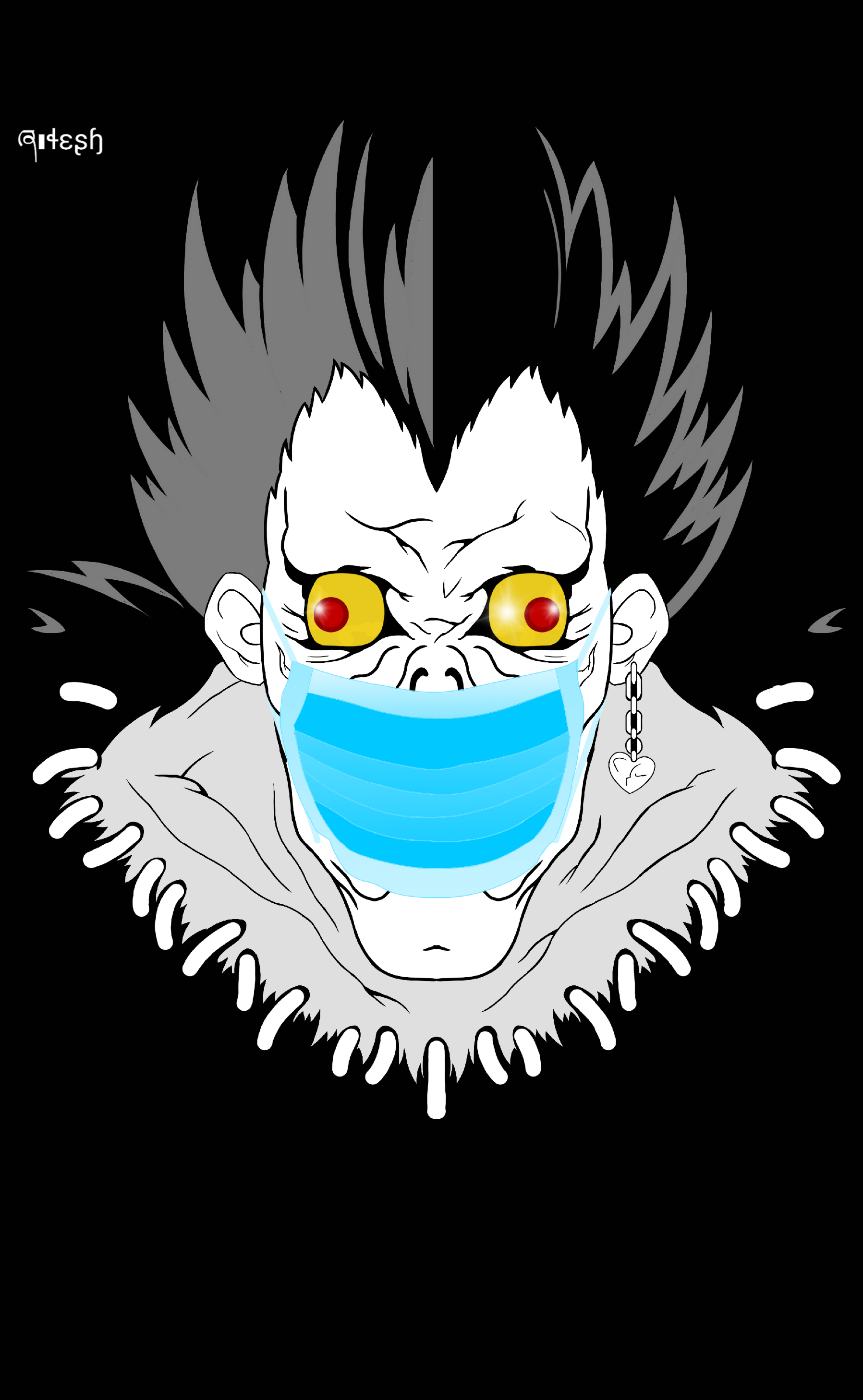 Shinigami is scared of COVID-19 by Ritesh Yadav Shinigami is scared of COVID-19 in Comic Art Inspiration by Ritesh Yadav