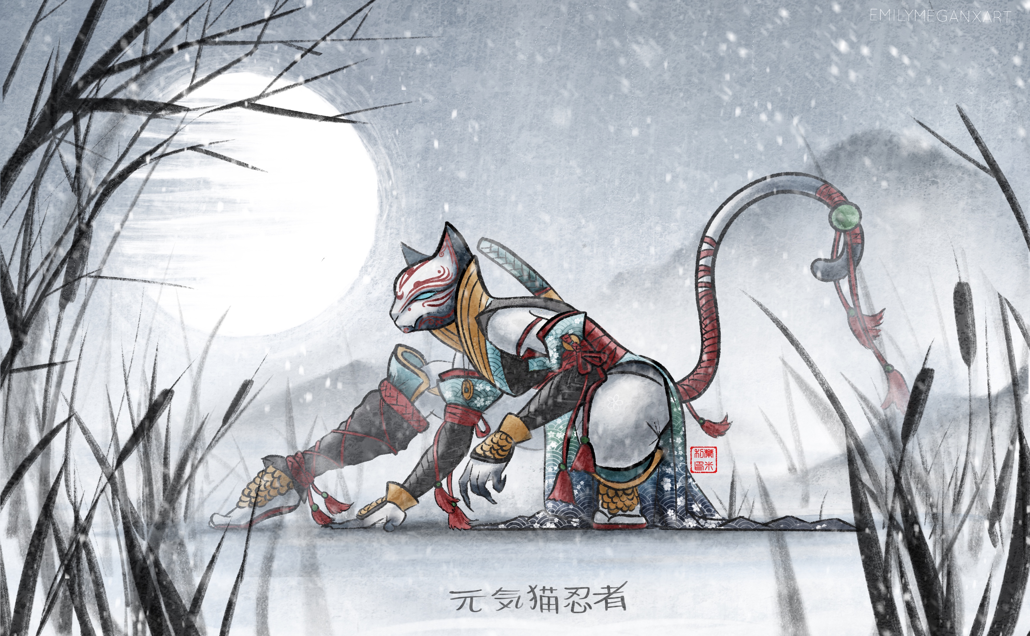 Oni Neko Ninja in Drawing Inspiration by Emily Chapman