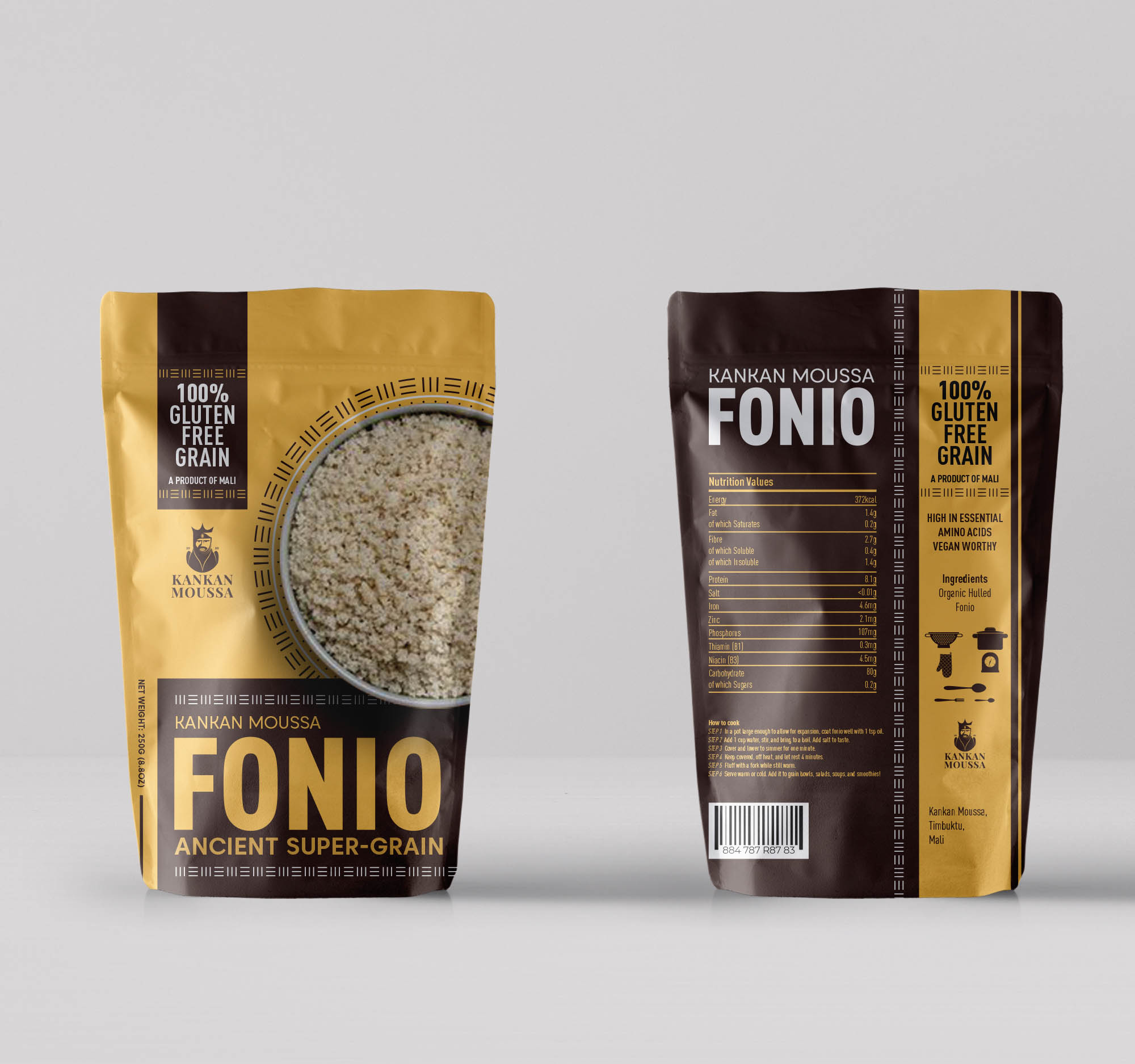Fonio for Kankan Moussa foods ltd by Williams Balogun Fonio for Kankan Moussa foods ltd in Packaging Design Inspiration by Williams Balogun
