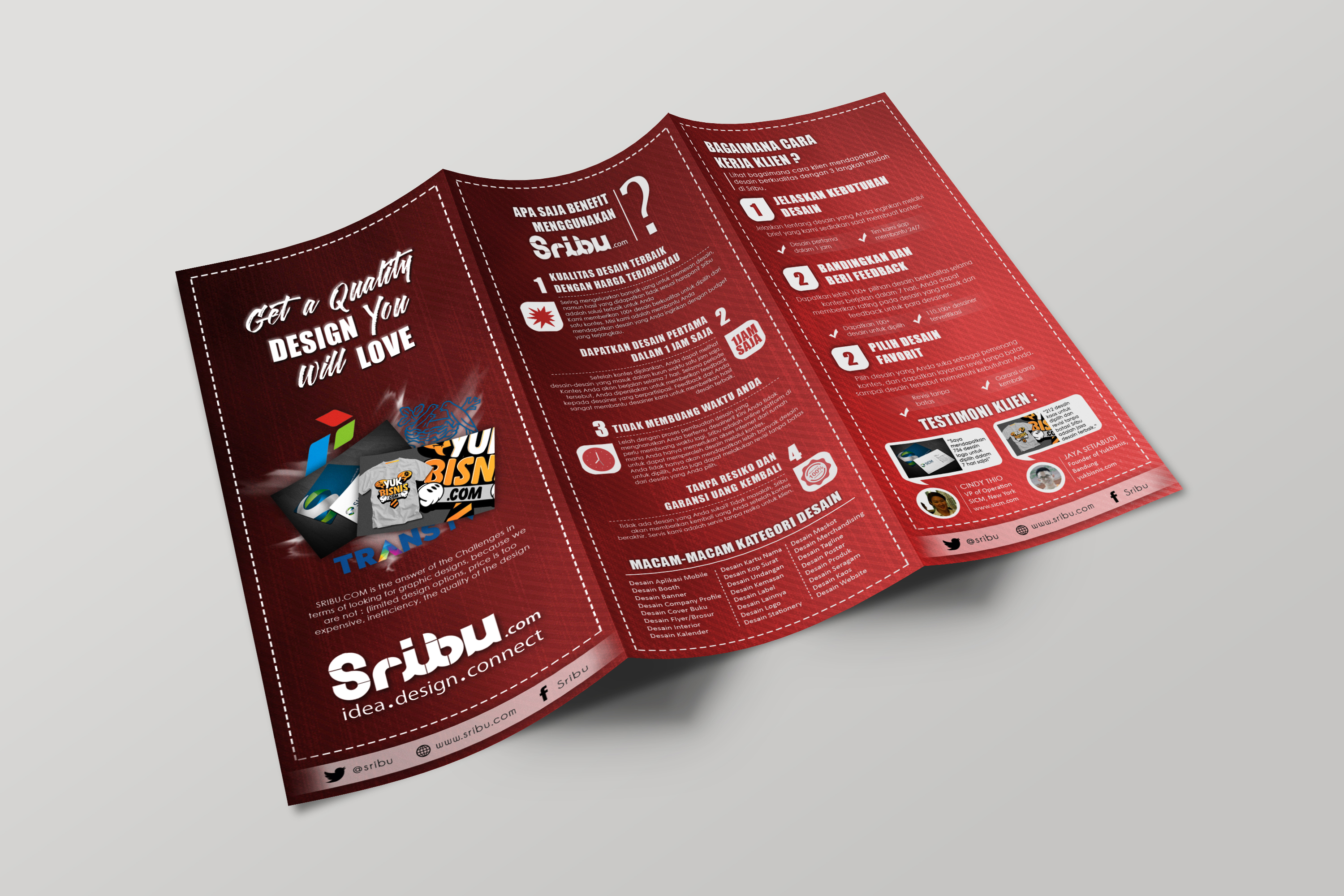 Brochure Design for Sribu.com in Brochure Design Inspiration by Geds.arts