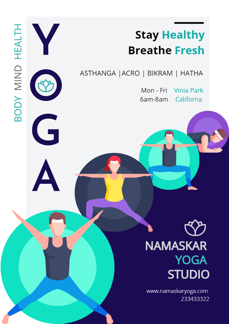 Namaskar Yoga by Disha S Namaskar Yoga in Print flyer design Inspiration by Disha S
