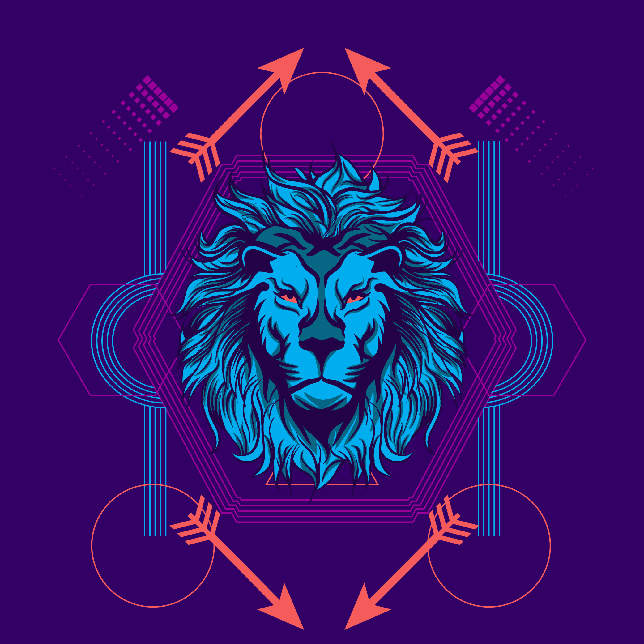 The Blue Lion in Illustration and Graphics Inspiration by Feringrh