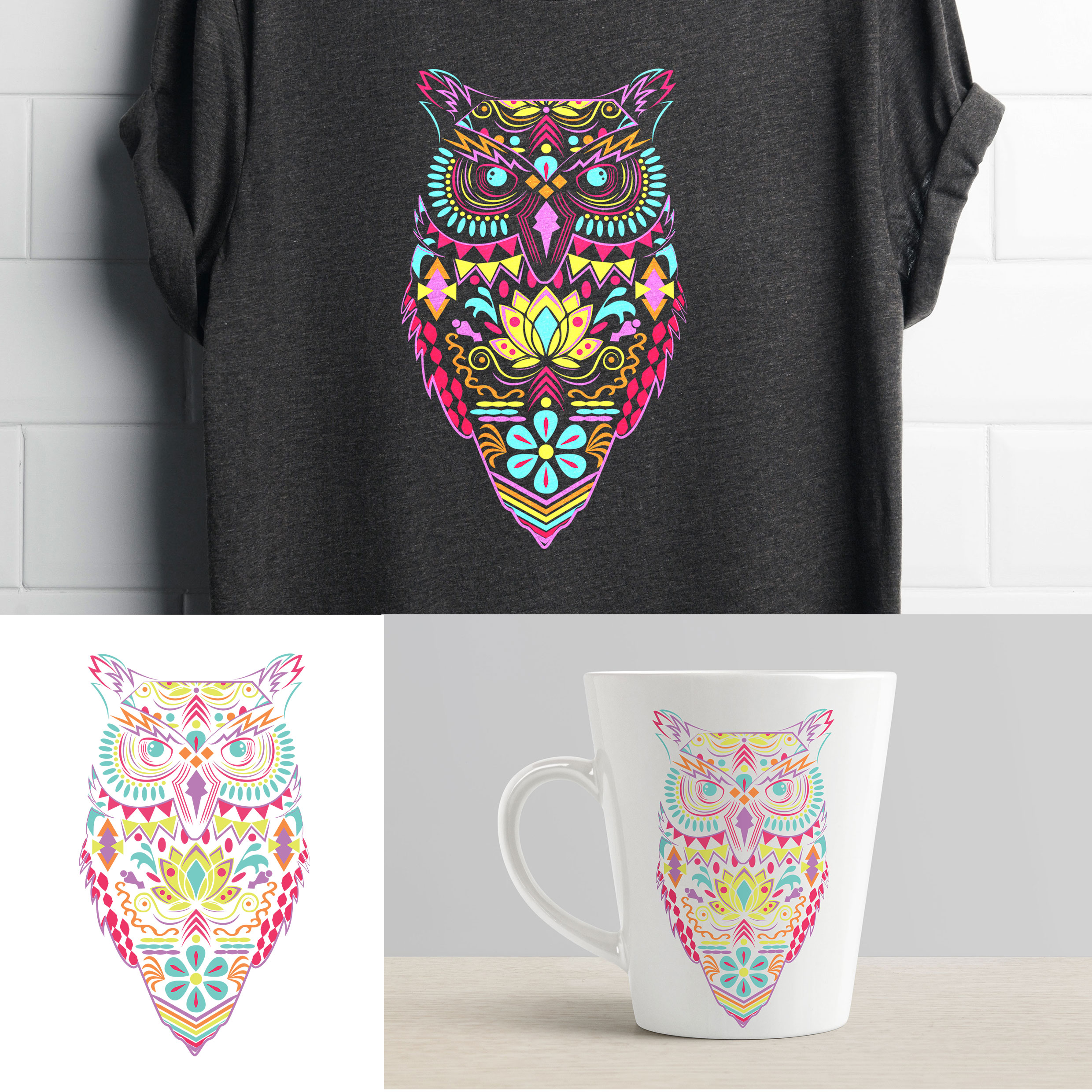 Boho Owl by Mivdesigns Boho Owl in T-Shirt Design Inspiration by Mivdesigns