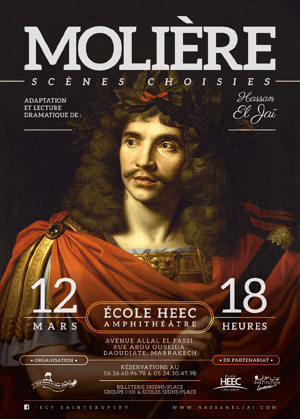Molière - Dramatic Reading by Mahmoud Benkirane Molière - Dramatic Reading in Poster Design Inspiration by Mahmoud Benkirane
