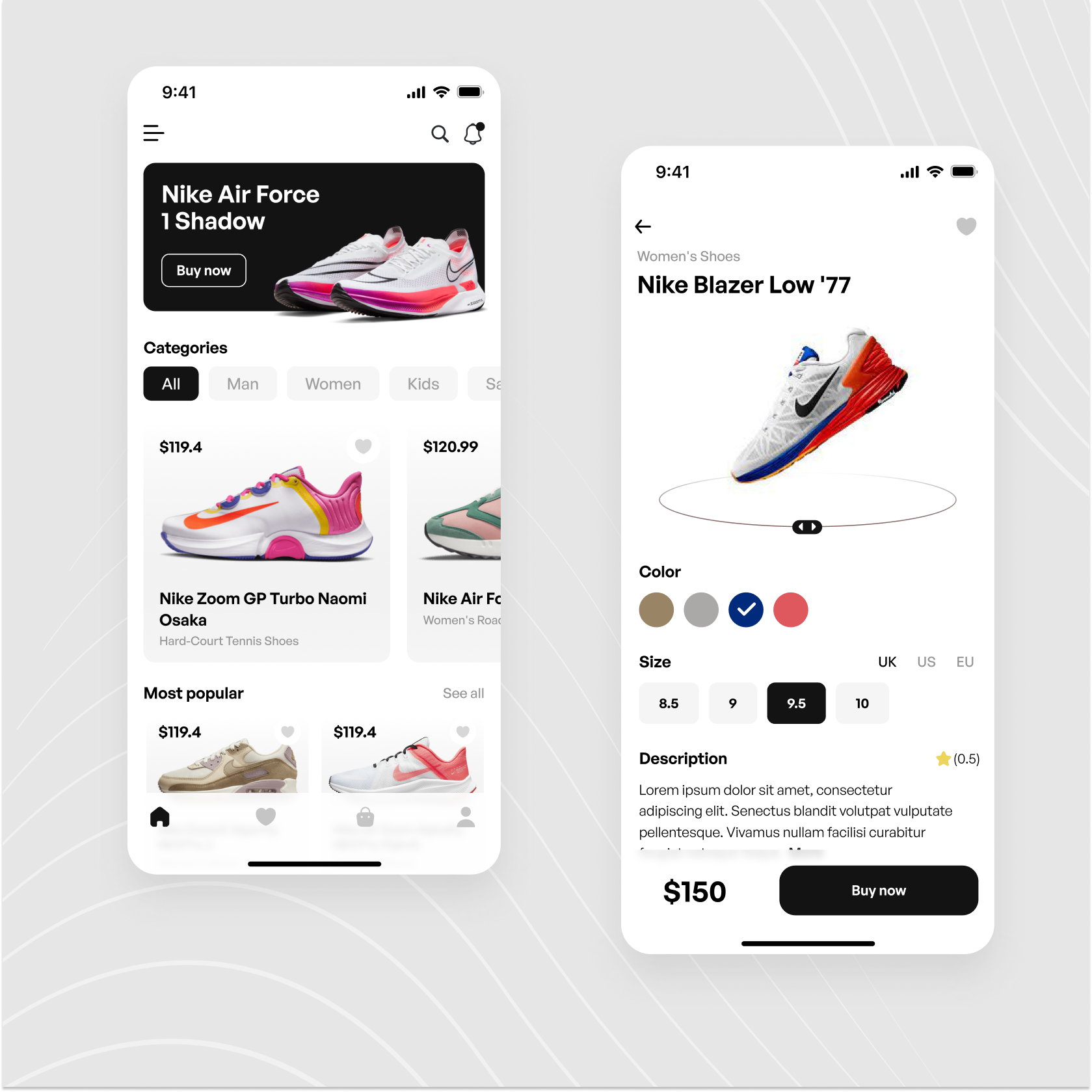 Nike app by Smile Cat Nike app in Mobile Apps Design Inspiration by Smile Cat