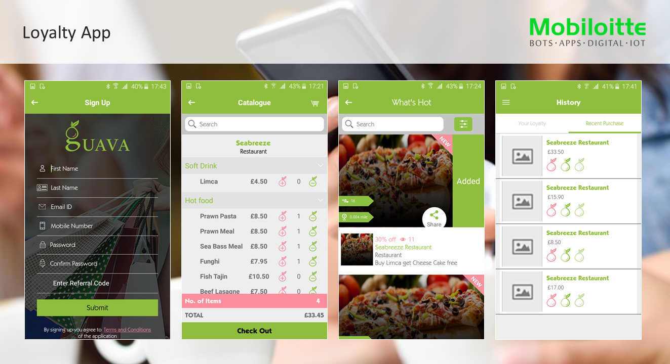 Loyalty App in Mobile Apps Design Inspiration by Mobiloitte