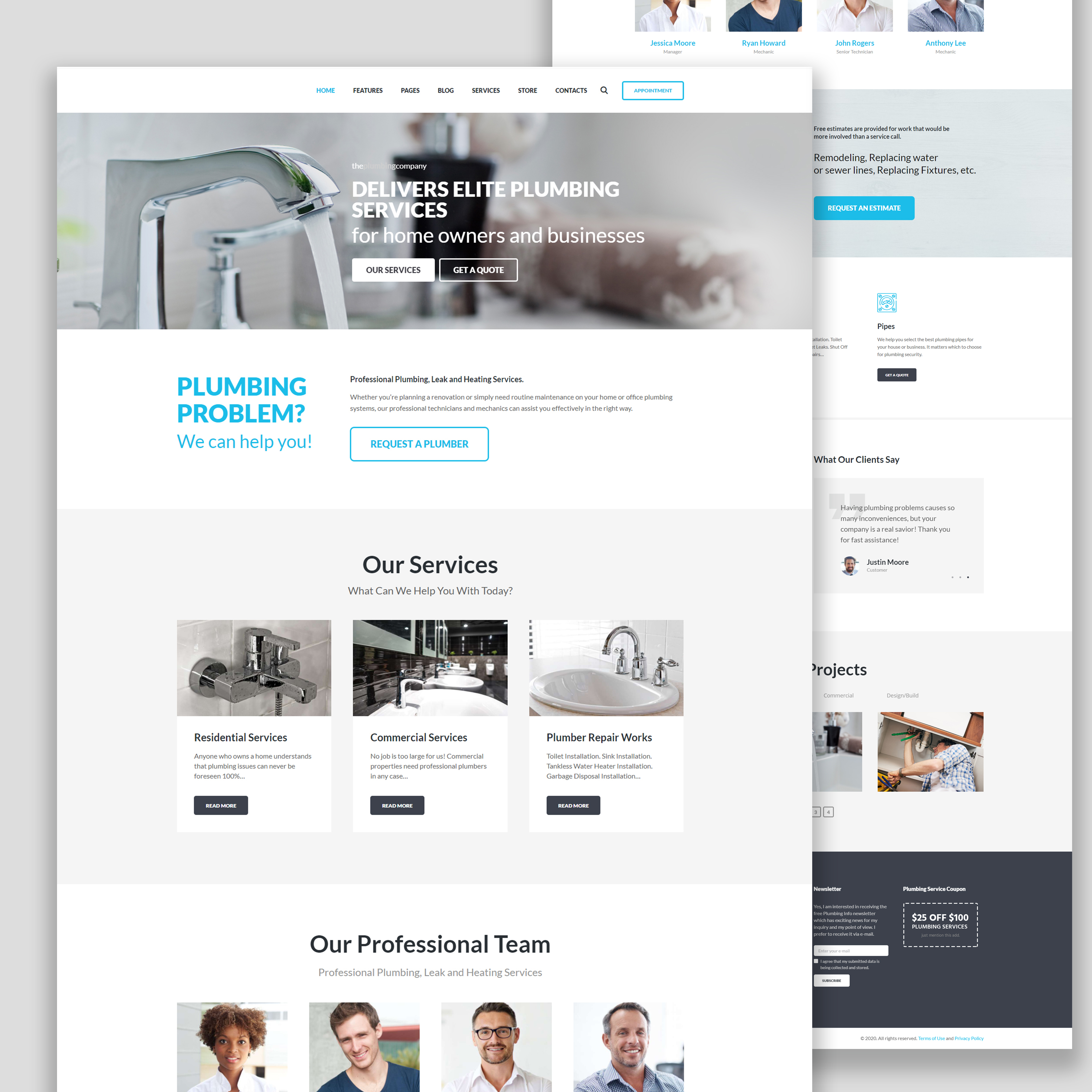 Plumbing Website Design in Website Design Inspiration by Roksana Akter