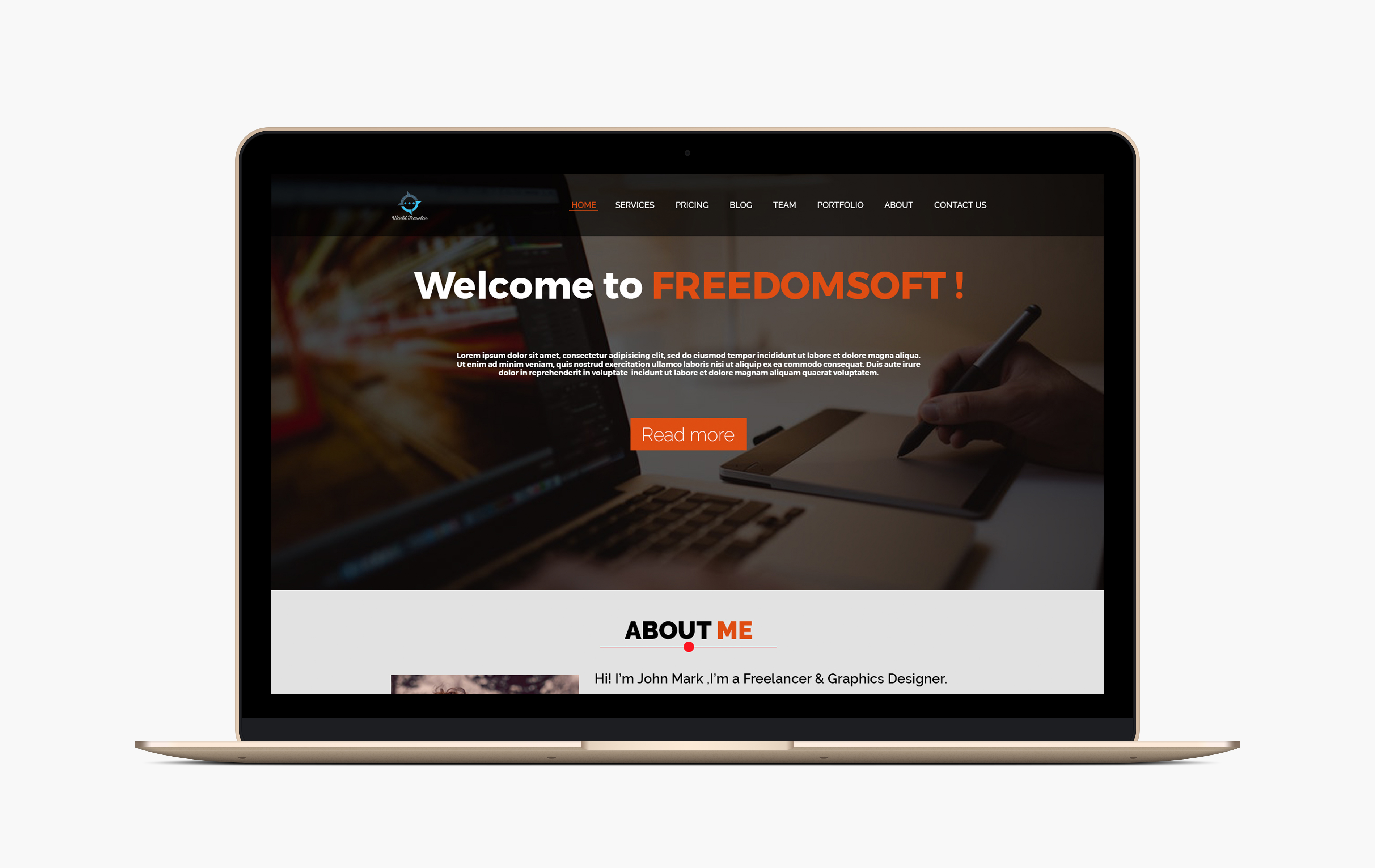 Personal Portfolio Webite in Landing page design Inspiration by Rocky