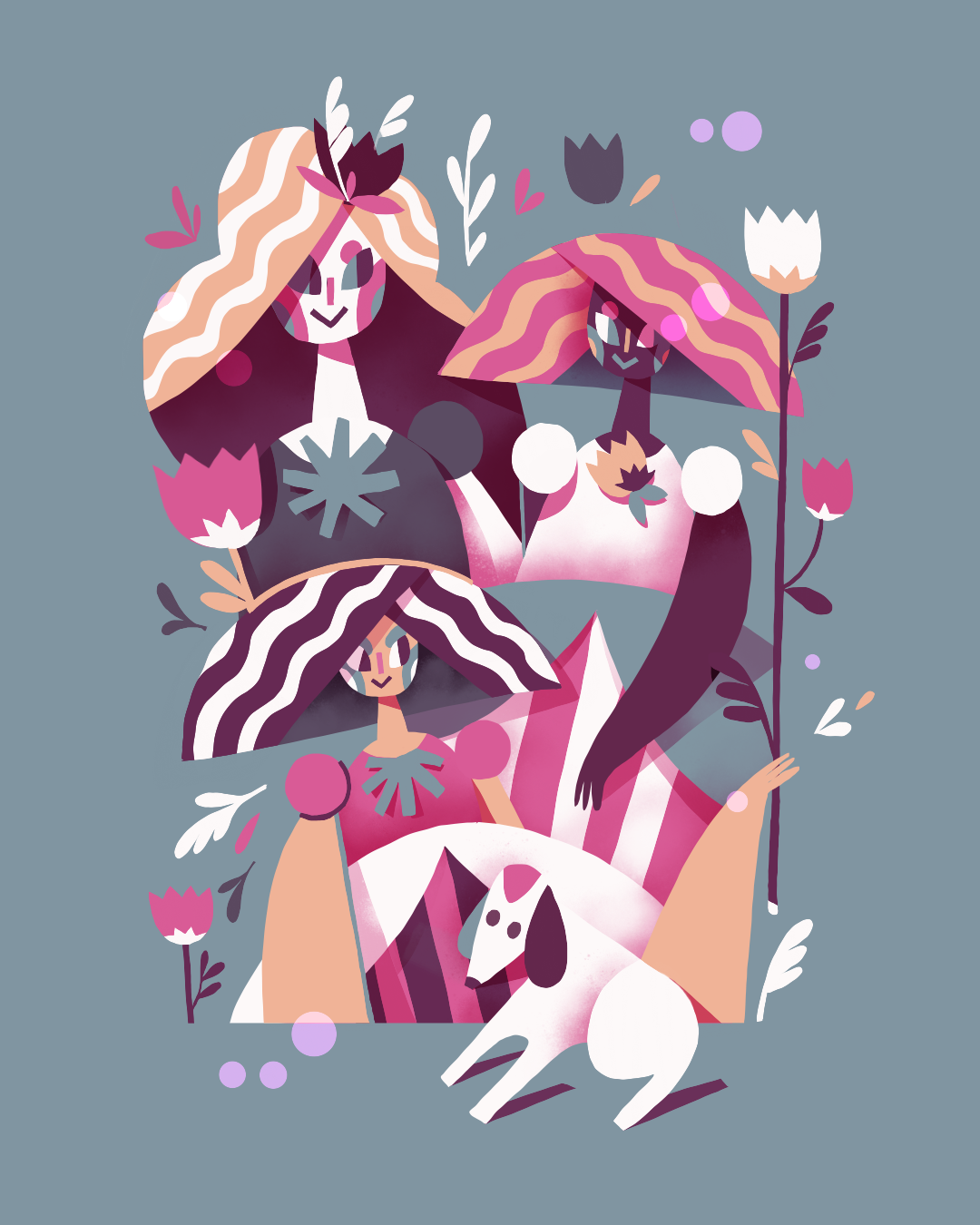 Flower Girls in Illustration and Graphics Inspiration by Mrmaestre
