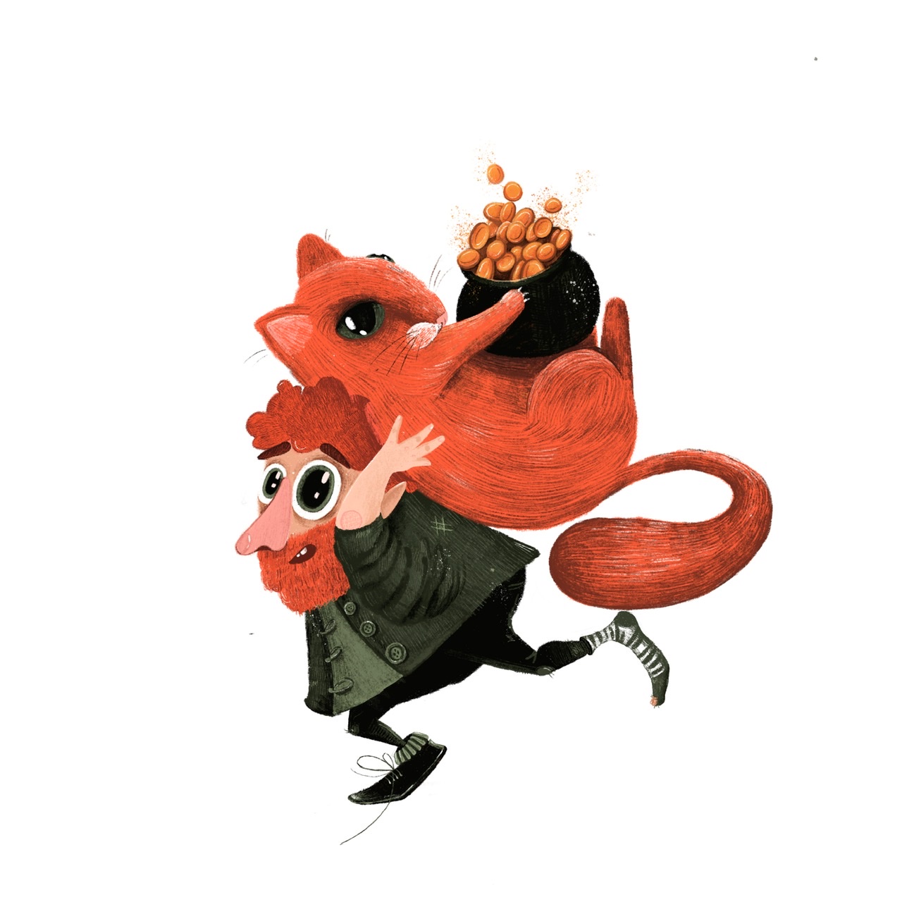 St Patrick and His Cat in Digital Painting Inspiration by Katerina Zavgorodnya