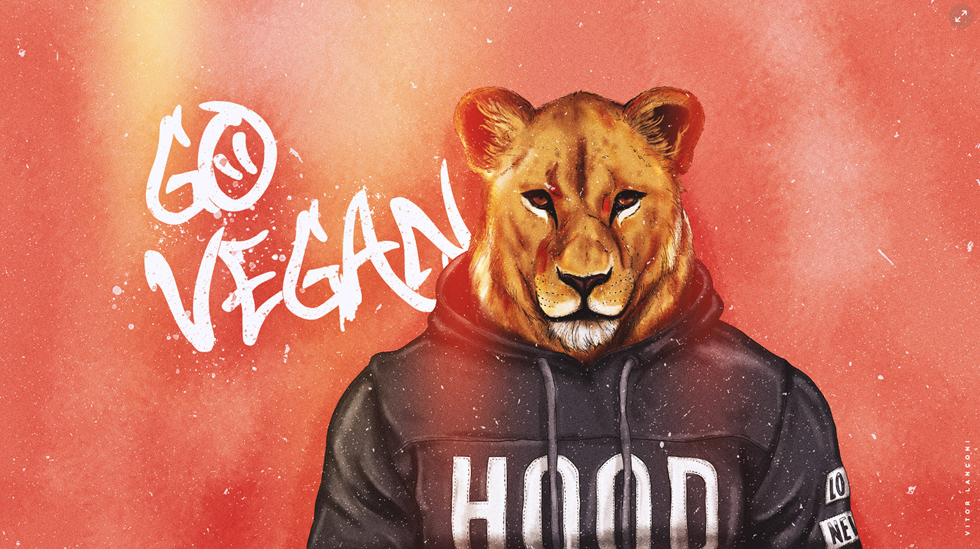 Illustration | Go Vegan in Illustration and Graphics Inspiration by Vitor Lanconi