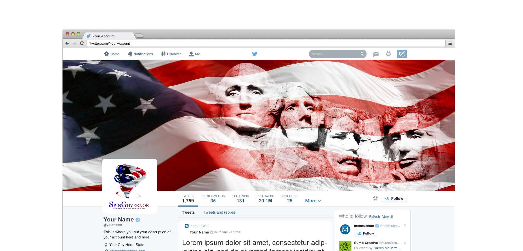 Spin Governor Twitter page design by Petrean Claudiu Spin Governor Twitter page design in Twitter Header Design Inspiration by Petrean Claudiu