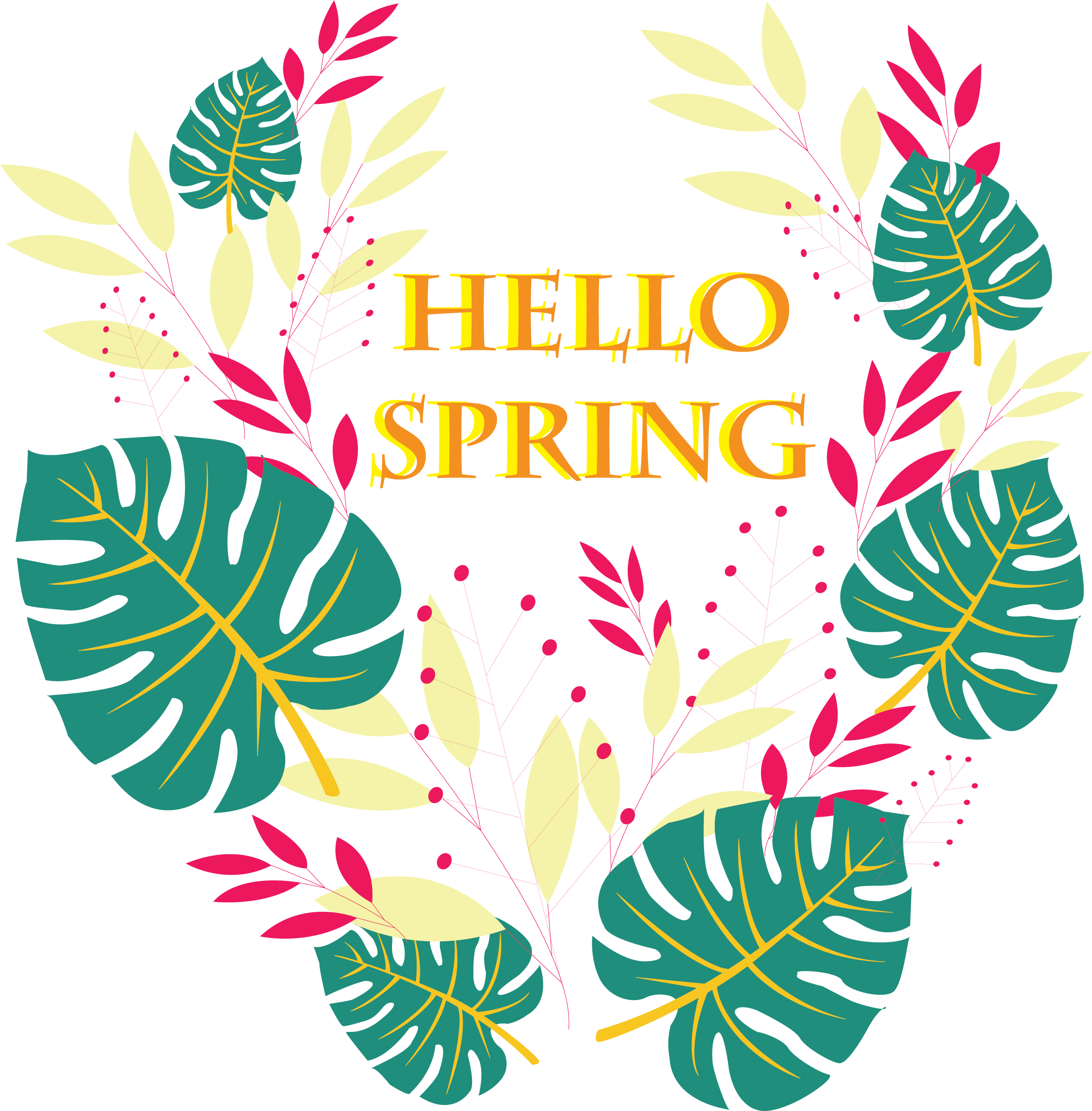 Hello Spring in Typography Inspiration by Rizka Amalia Supriatna