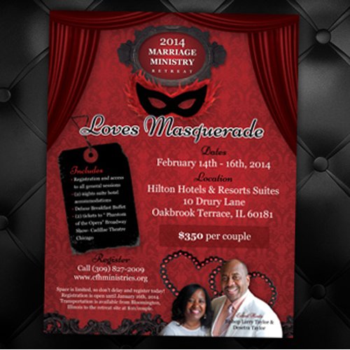 Masquerade Event Flyer Design in Print flyer design Inspiration by Allure