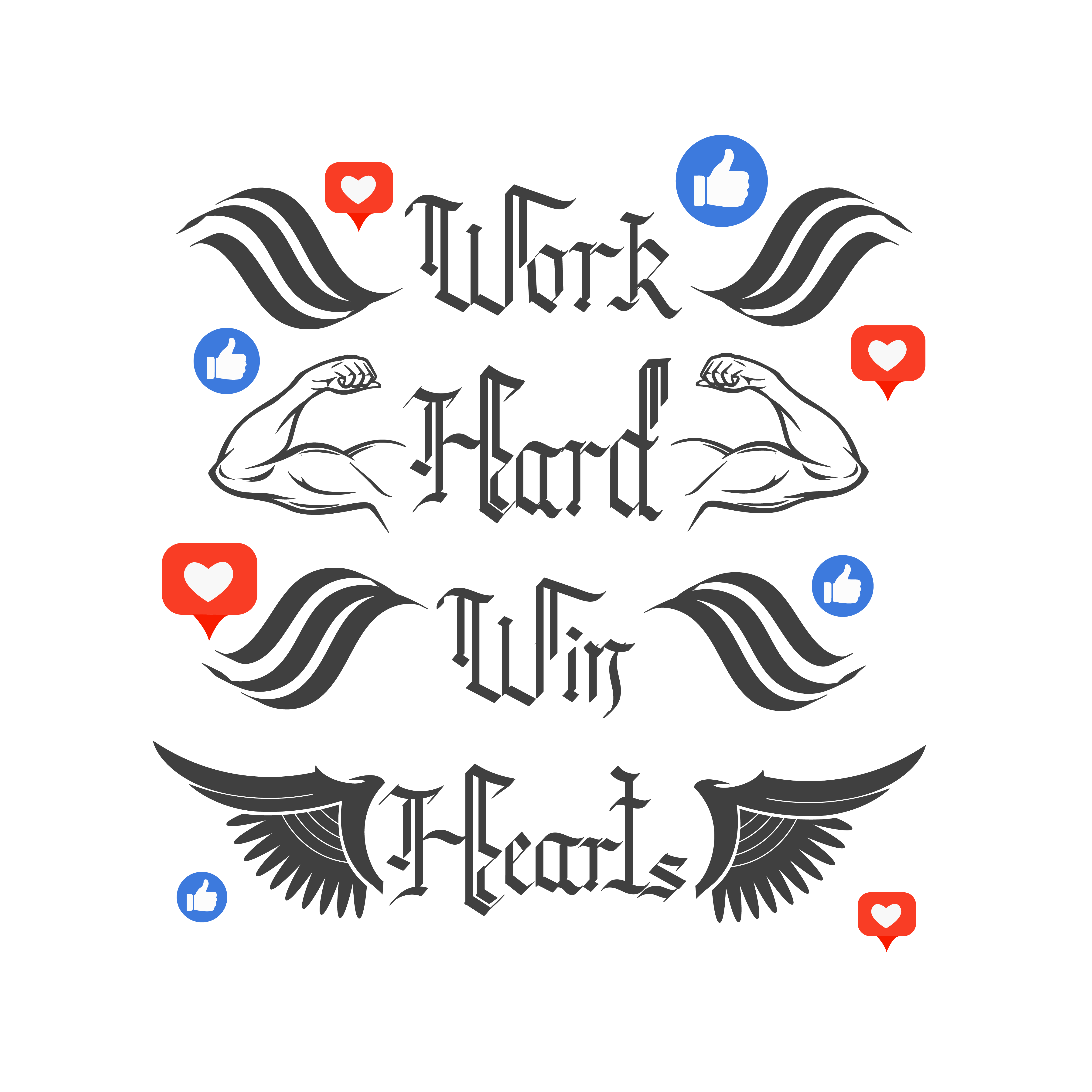 work hard win hearts by Harsh Jatwa1 work hard win hearts in Lettering Art Inspiration by Harsh Jatwa1