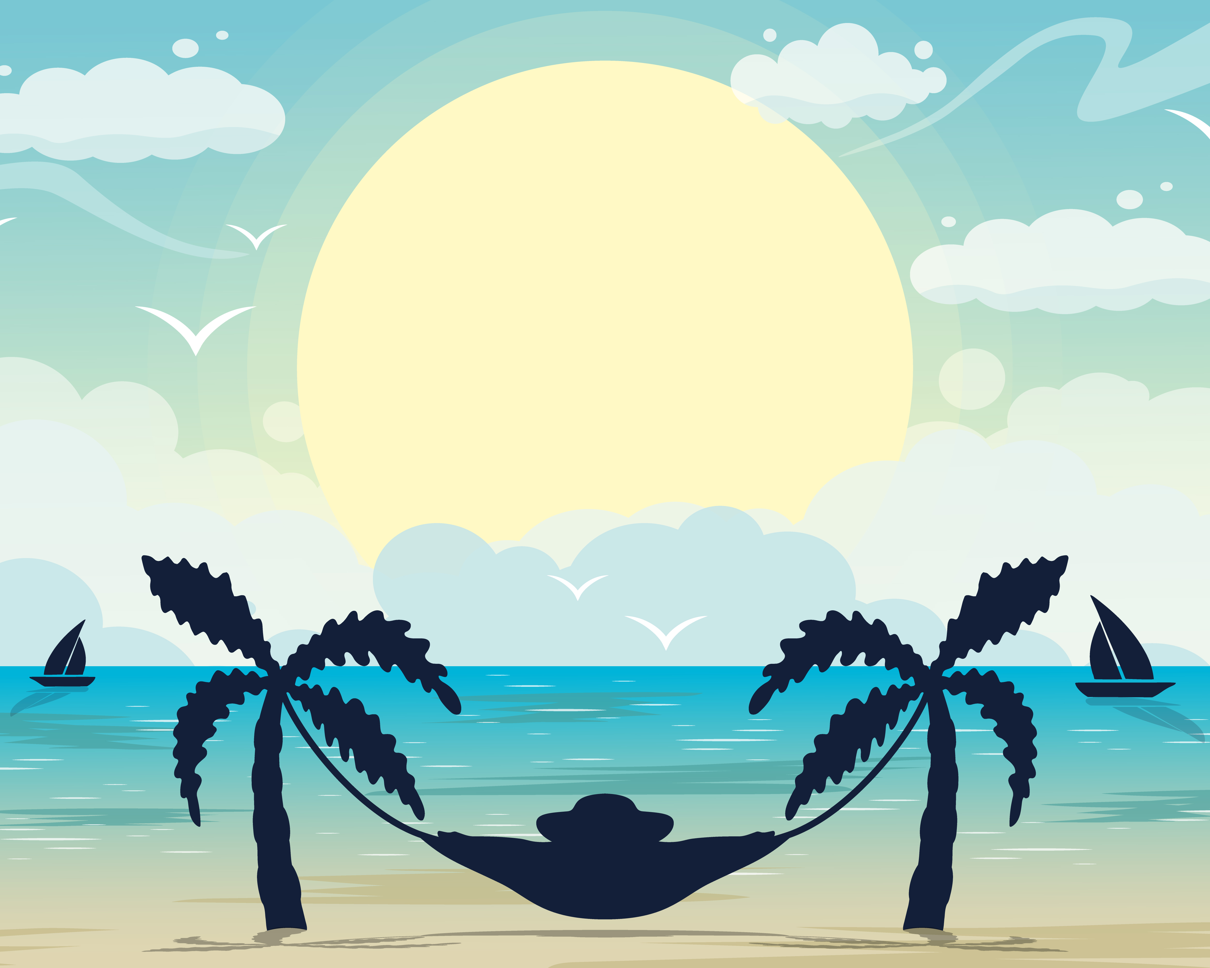 Chilling and sunbathing on the beach in Vector Art Inspiration by Kirill Veretennikov