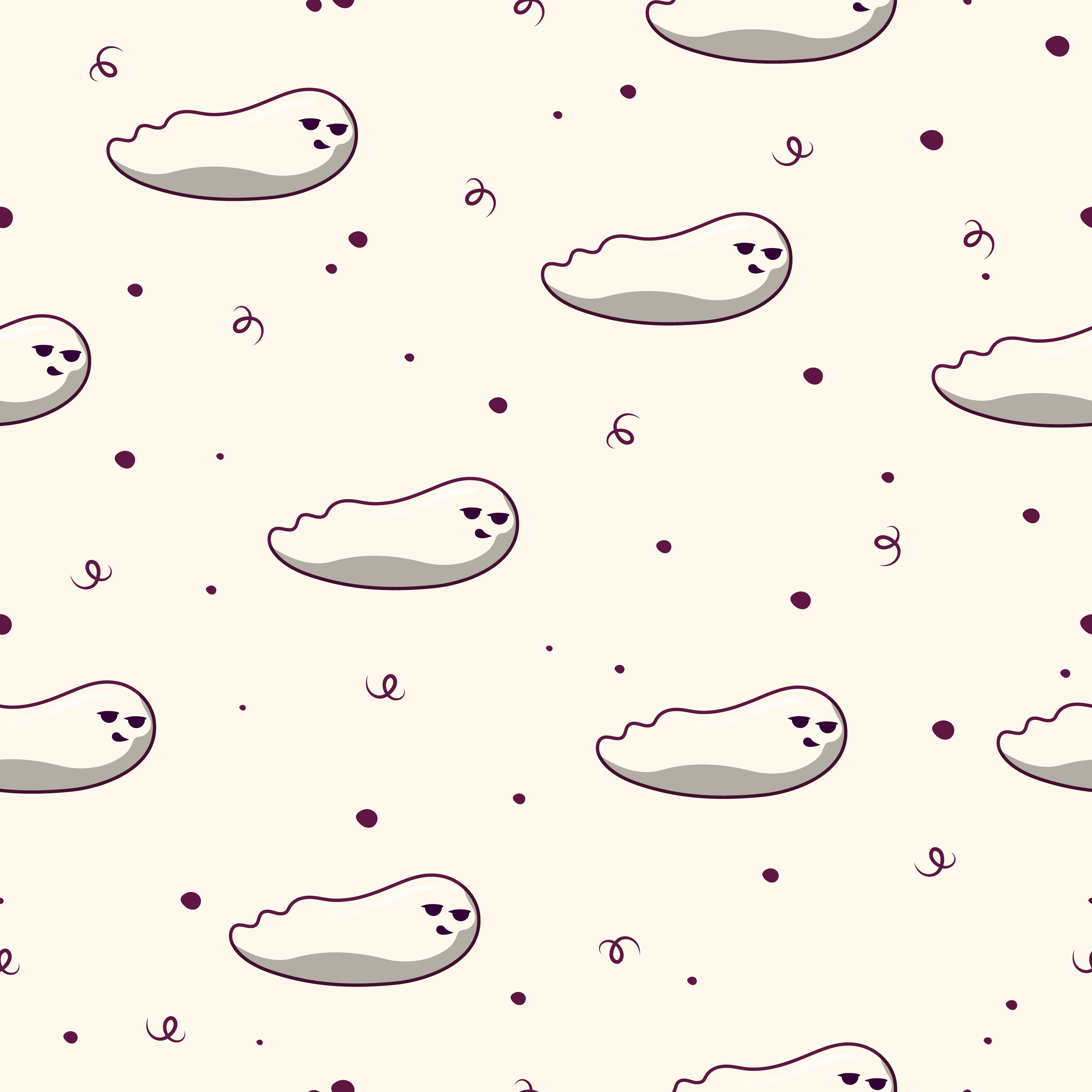 Cute ghost seamless pattern by Kirill Veretennikov Cute ghost seamless pattern in Pattern & Surface Design Inspiration by Kirill Veretennikov