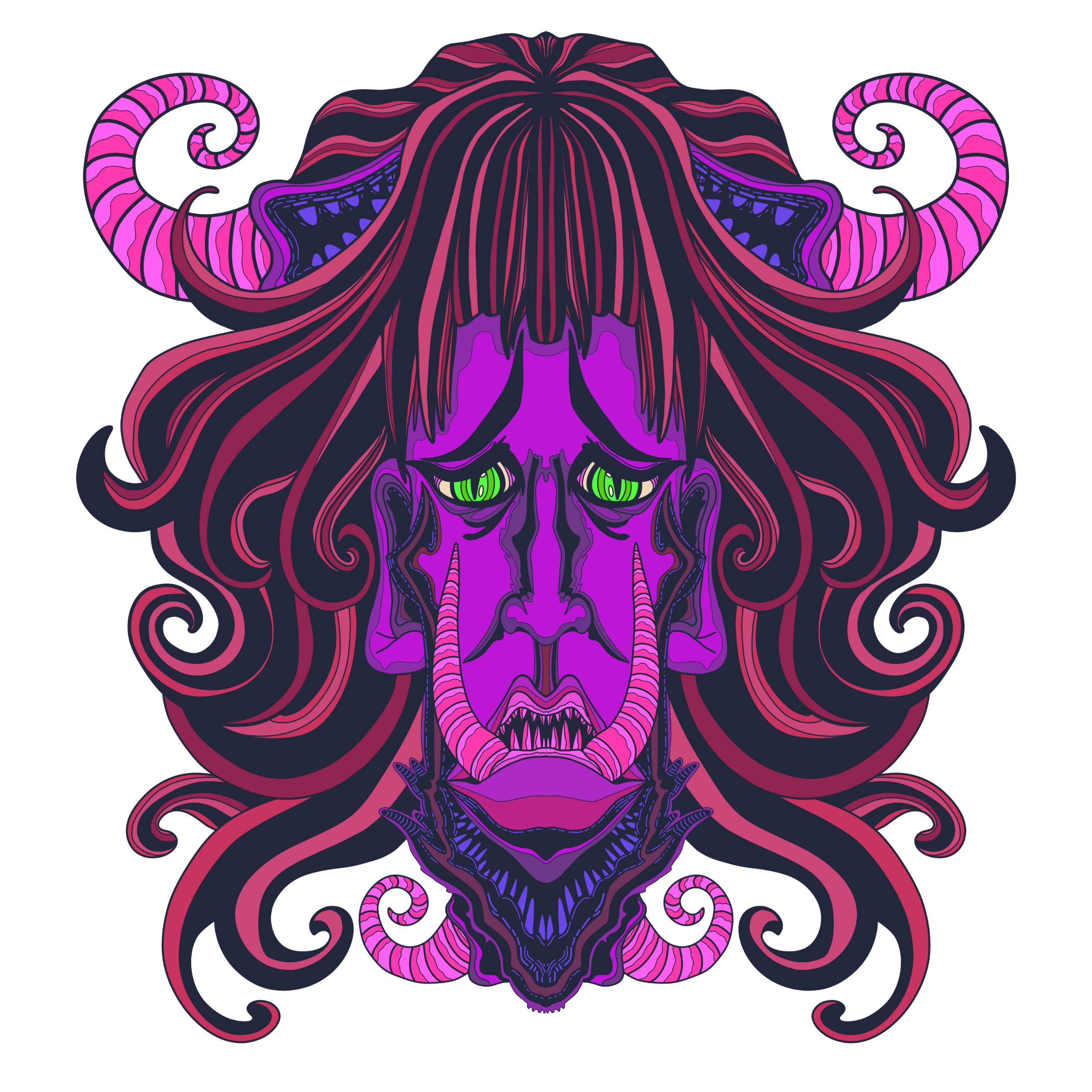 Japanese Yōkai / Oni in T-Shirt Design Inspiration by Veil Of Entheos