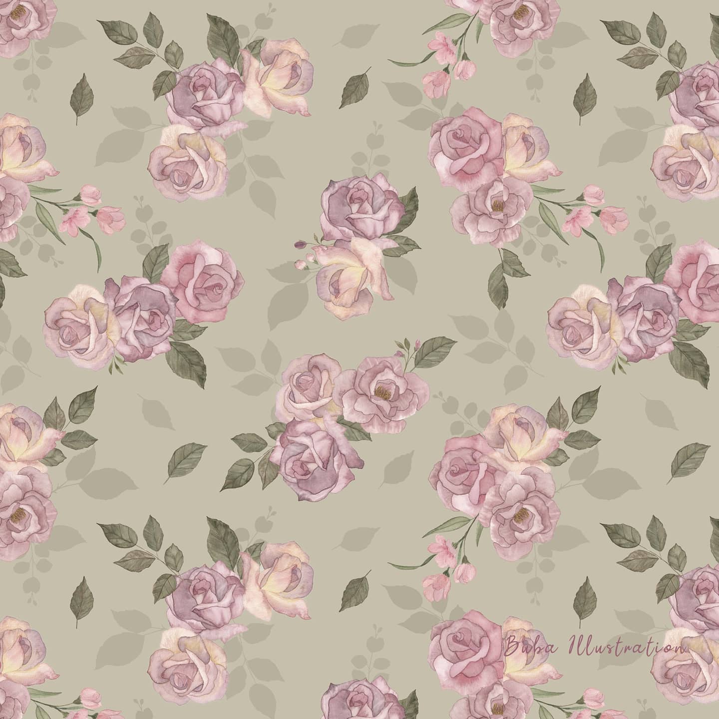 Pink roses in Illustration and Graphics Inspiration by Sabina Tula