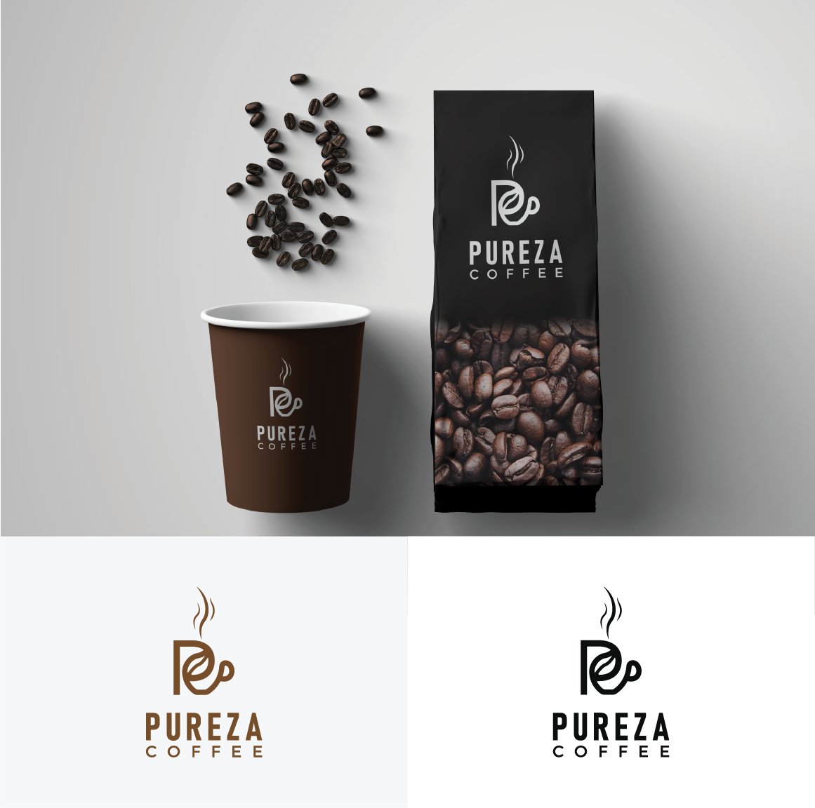 PUREZA COFFEE by Md Latif Mamun PUREZA COFFEE in Logo & Brand Identity Inspiration by Md Latif Mamun