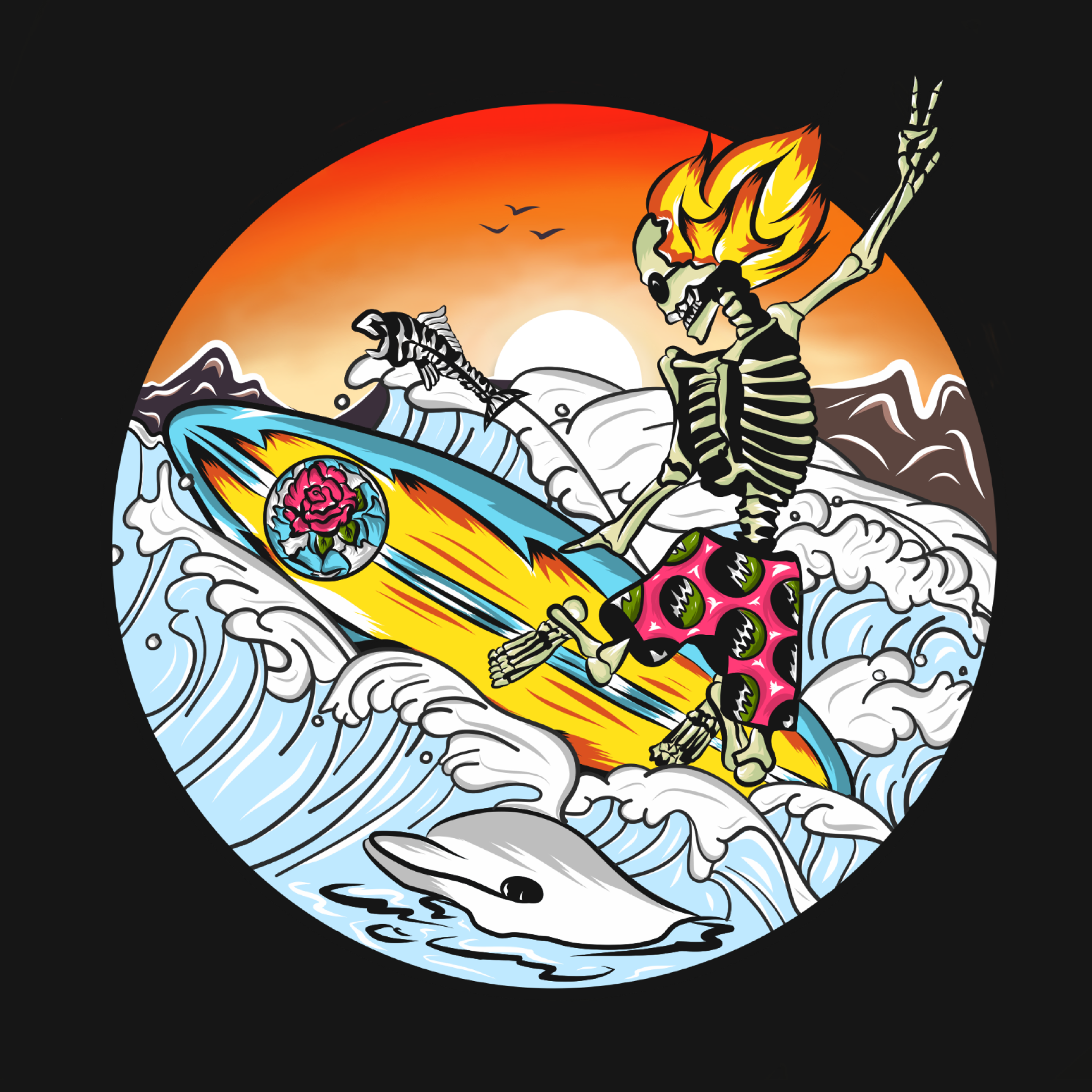 Death surfing in Vector Art Inspiration by Hazed
