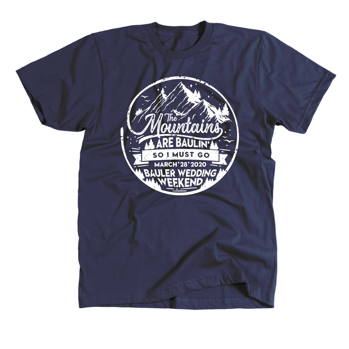 Mountain Wedding Weekend Tshirt Design in T-Shirt Design Inspiration by Eunoia