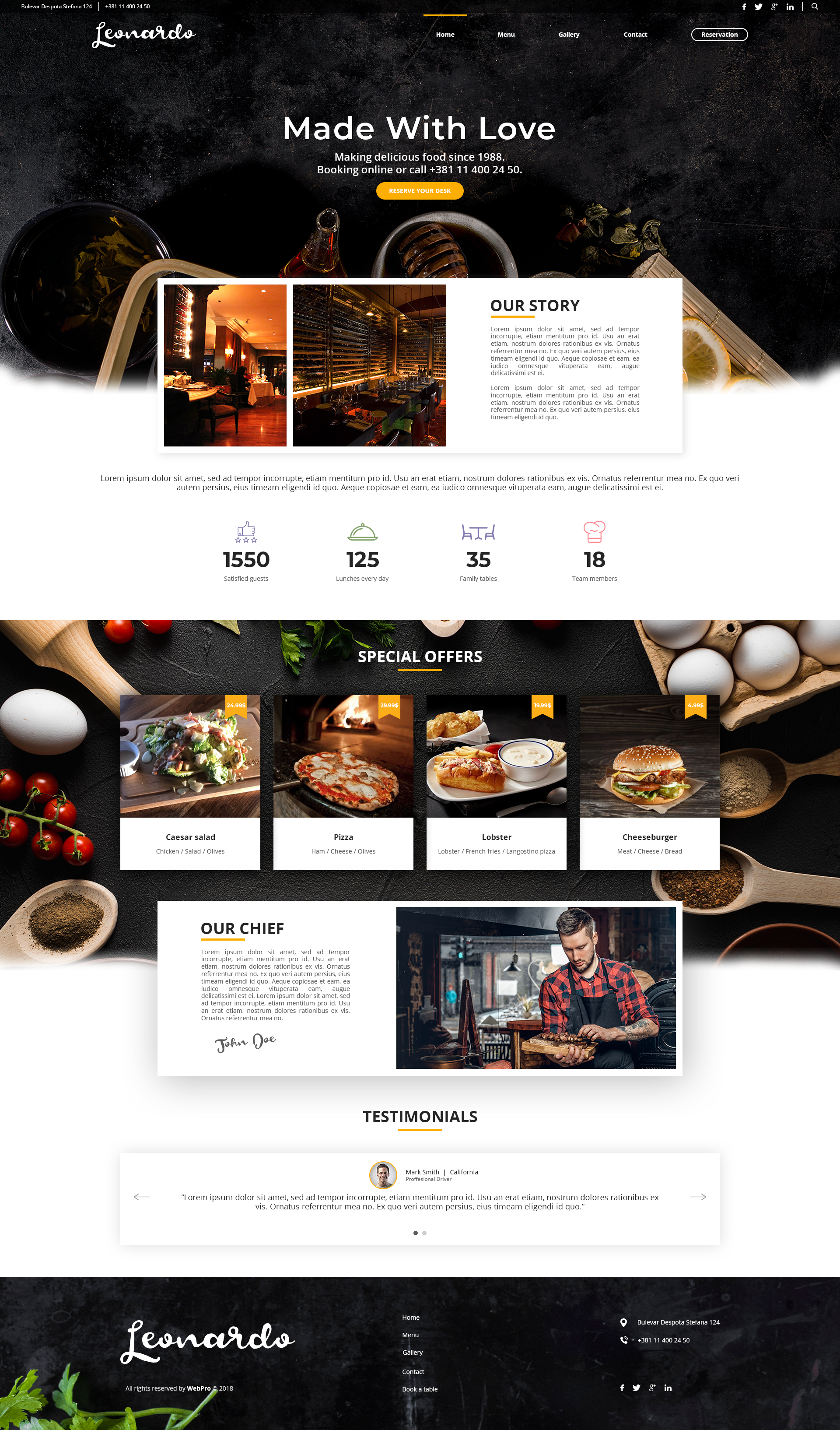 Leonardo - Restaurant Website in Website Design Inspiration by Denza025