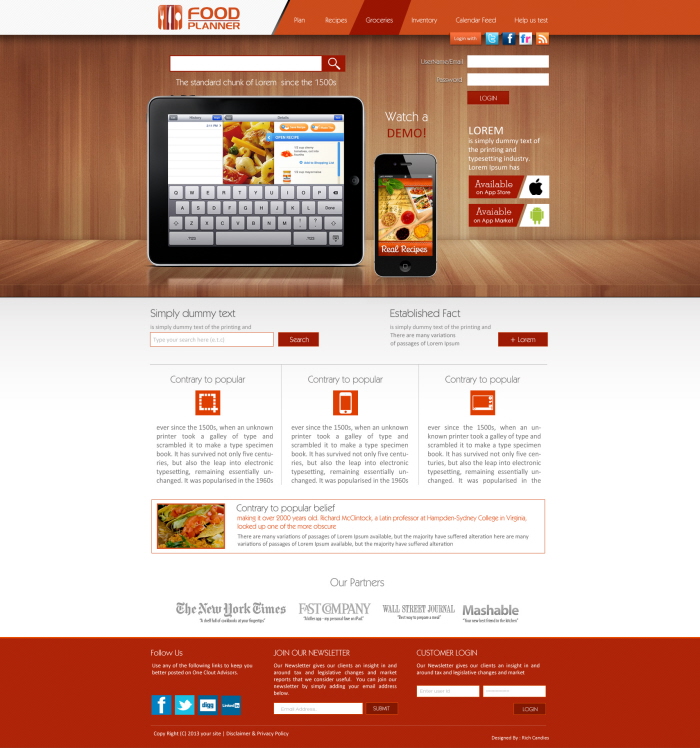 Food Planner in Website Design Inspiration by Taimoor