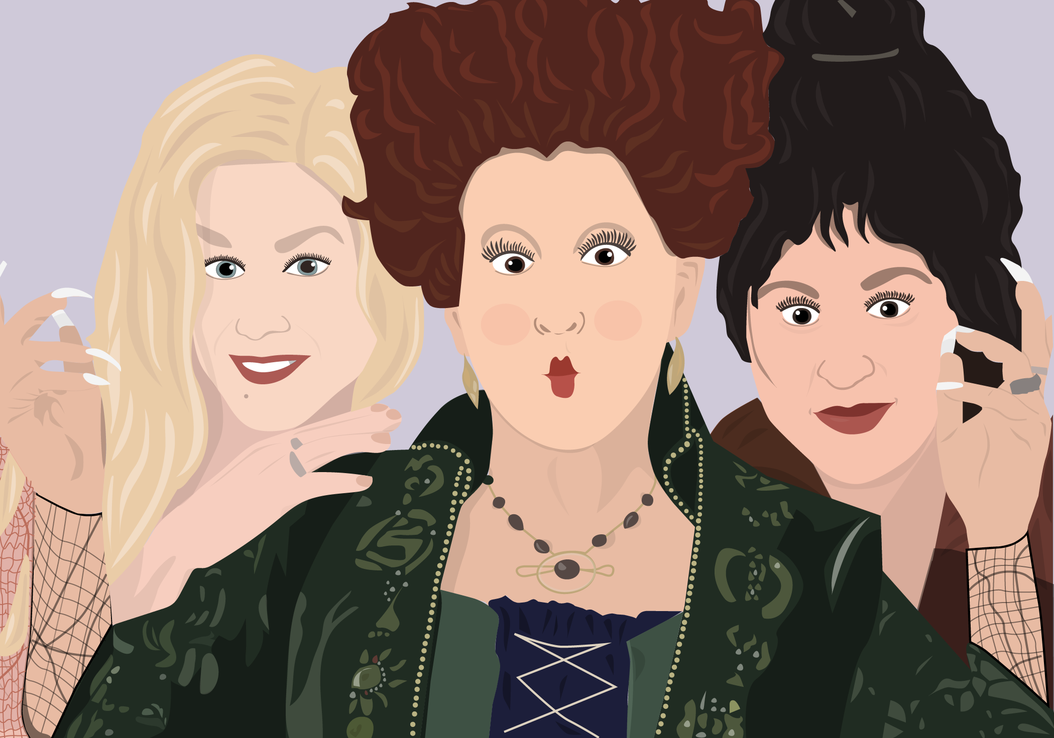 The Sanderson Sisters in Drawing Inspiration by Ashley Stepien
