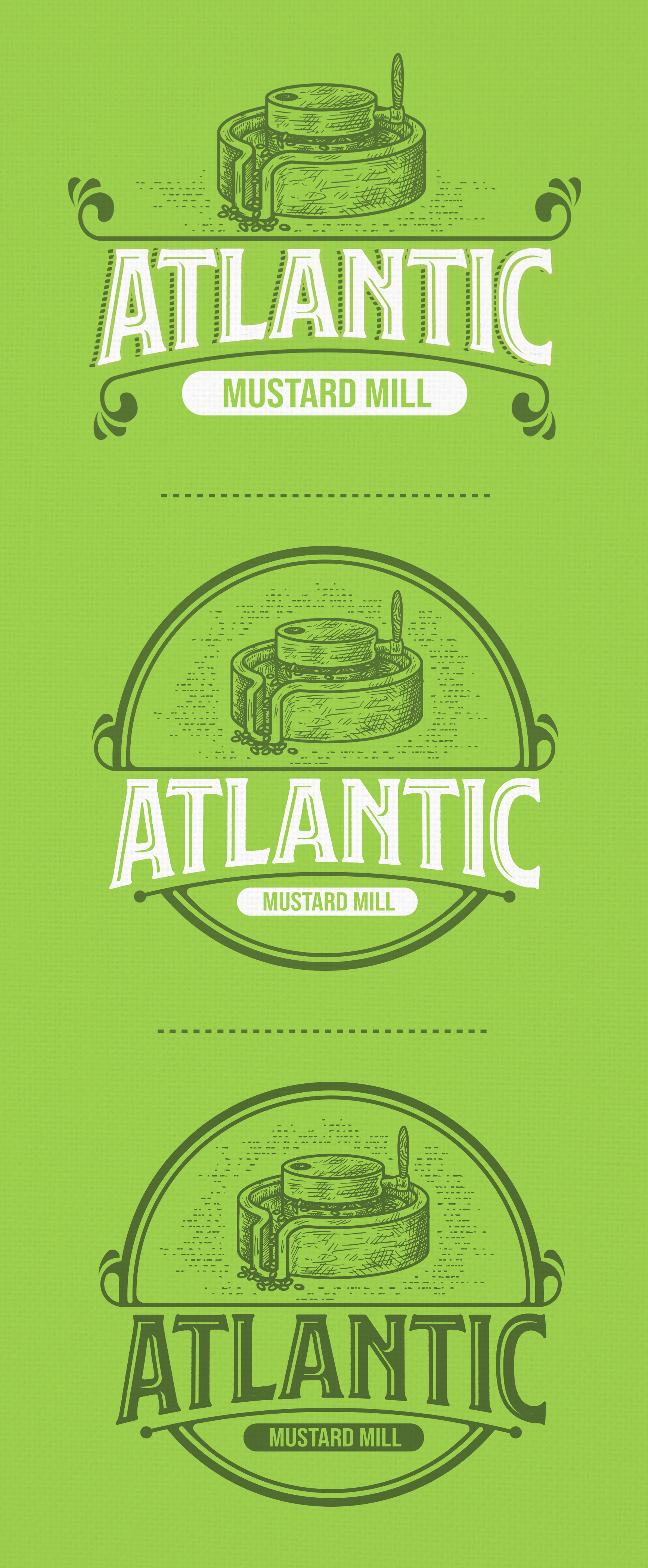 Atlantic mustard mill in Logo & Brand Identity Inspiration by Nanang Saputro