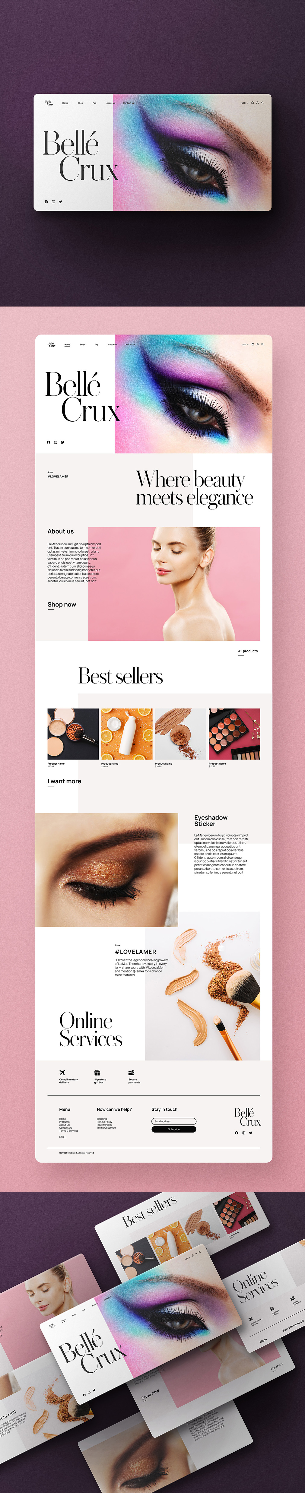 Bellé Crux Website proposal in Website Design Inspiration by Clouds