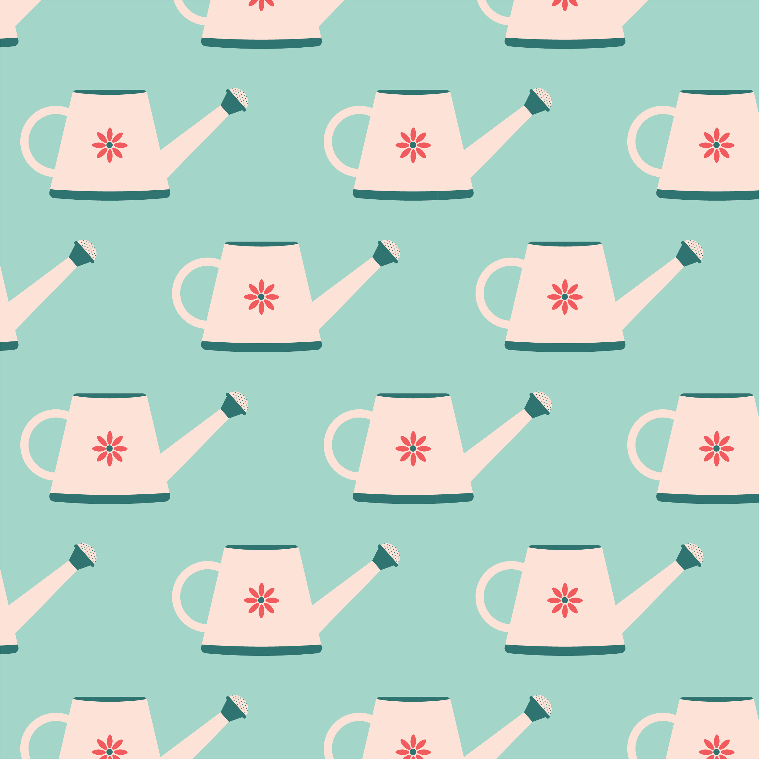 Watering cans pattern in Pattern & Surface Design Inspiration by Aysel Zamanli