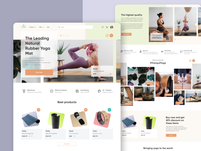 Tranquil Yoga in Website Design Inspiration by Katasonova_p