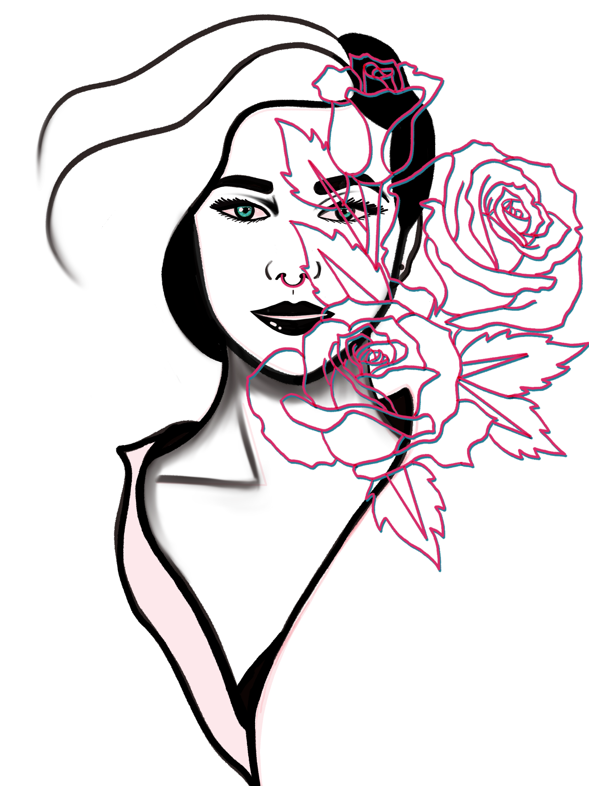 Lady with roses by Stephanie Maraggos Lady with roses in Digital Art Inspiration by Stephanie Maraggos