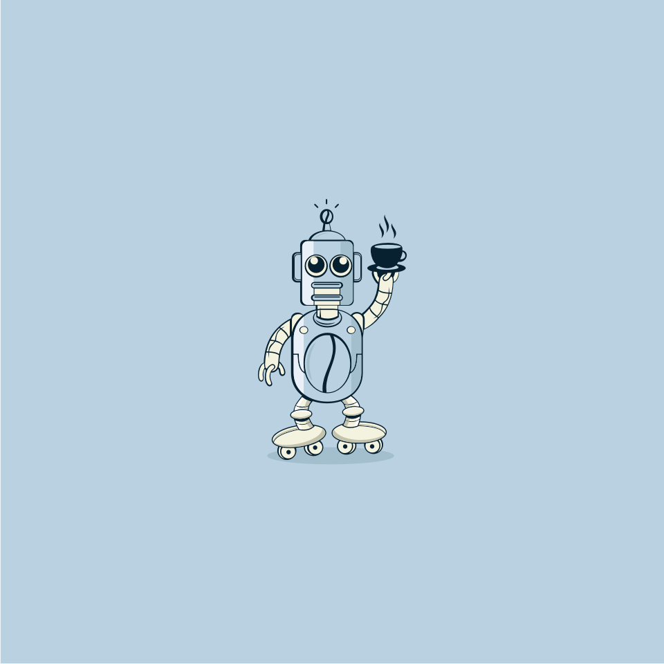 robbot coffe caracter by Pika_chu robbot coffe caracter in Logo Design Inspiration by Pika_chu