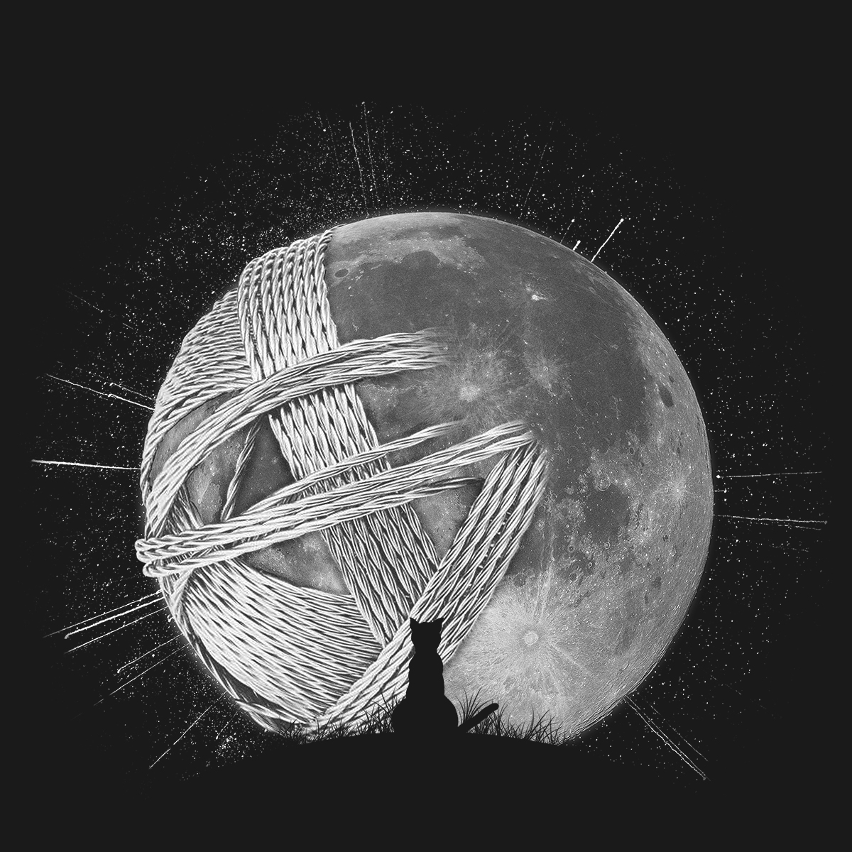The cat and the moon of yarn by Dario Esteban Silva Quecan The cat and the moon of yarn in Illustration and Graphics Inspiration by Dario Esteban Silva Quecan